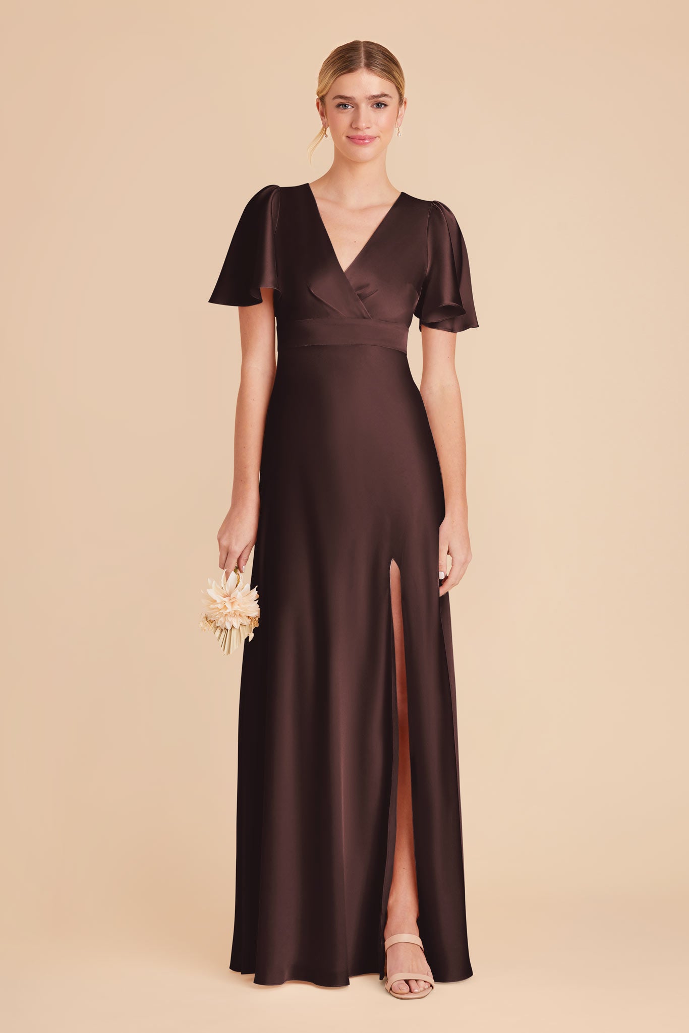 Espresso Marni Matte Satin Dress by Birdy Grey