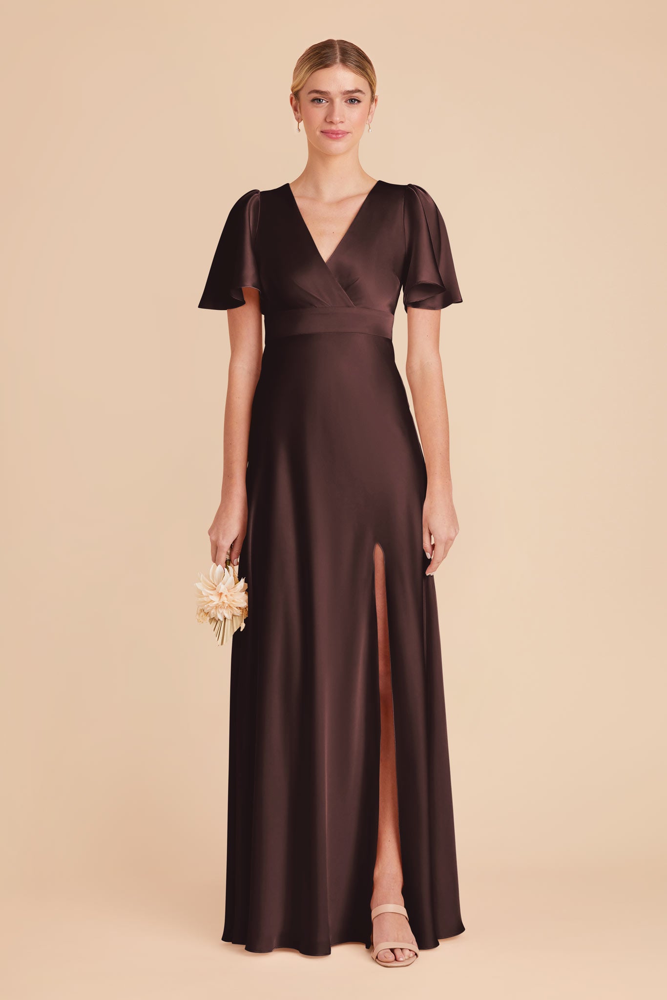 Espresso Marni Matte Satin Dress by Birdy Grey