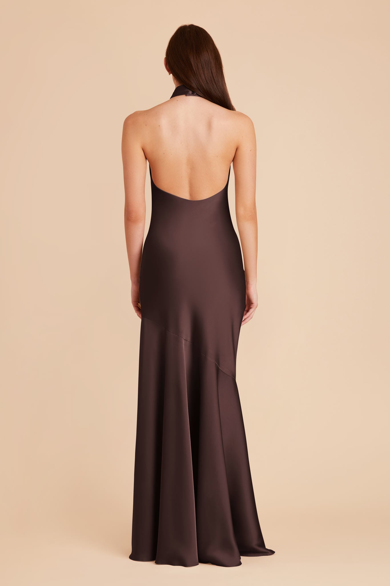 Espresso Stephanie Matte Satin Dress by Birdy Grey