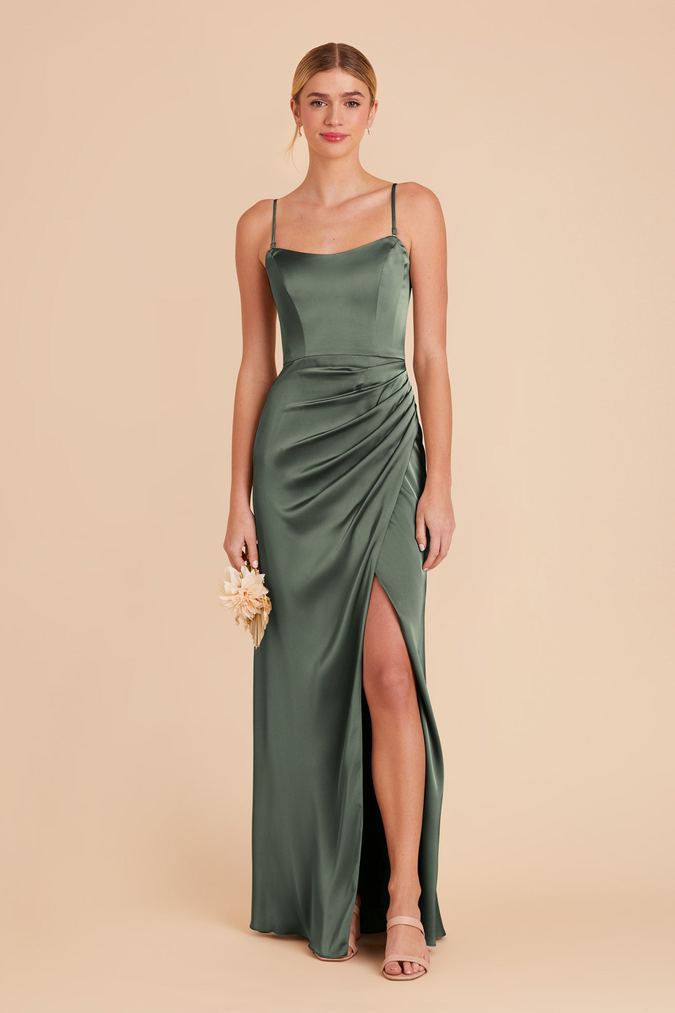 Eucalyptus Anne Matte Satin Dress by Birdy Grey