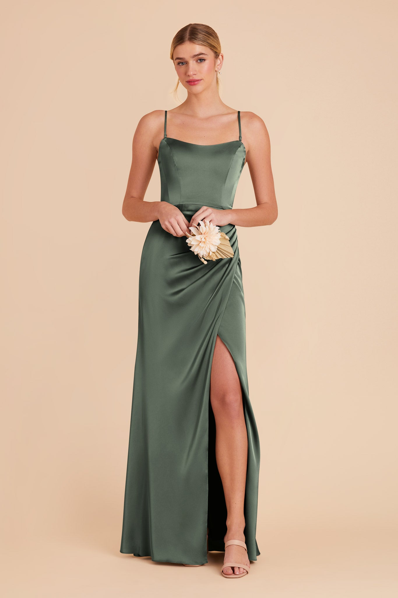 Eucalyptus Anne Matte Satin Dress by Birdy Grey