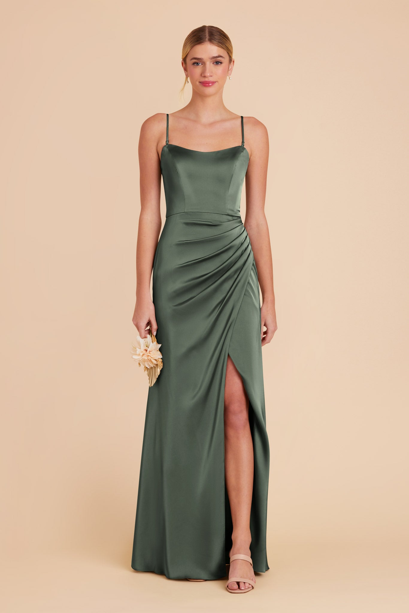 Eucalyptus Anne Matte Satin Dress by Birdy Grey