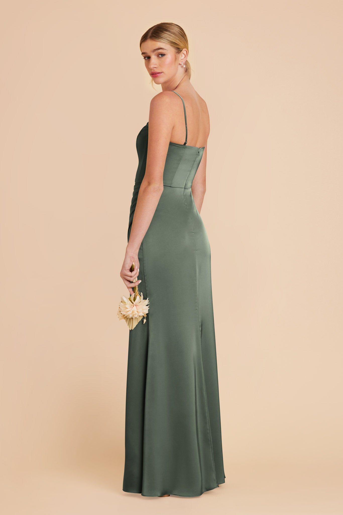 Eucalyptus Anne Matte Satin Dress by Birdy Grey