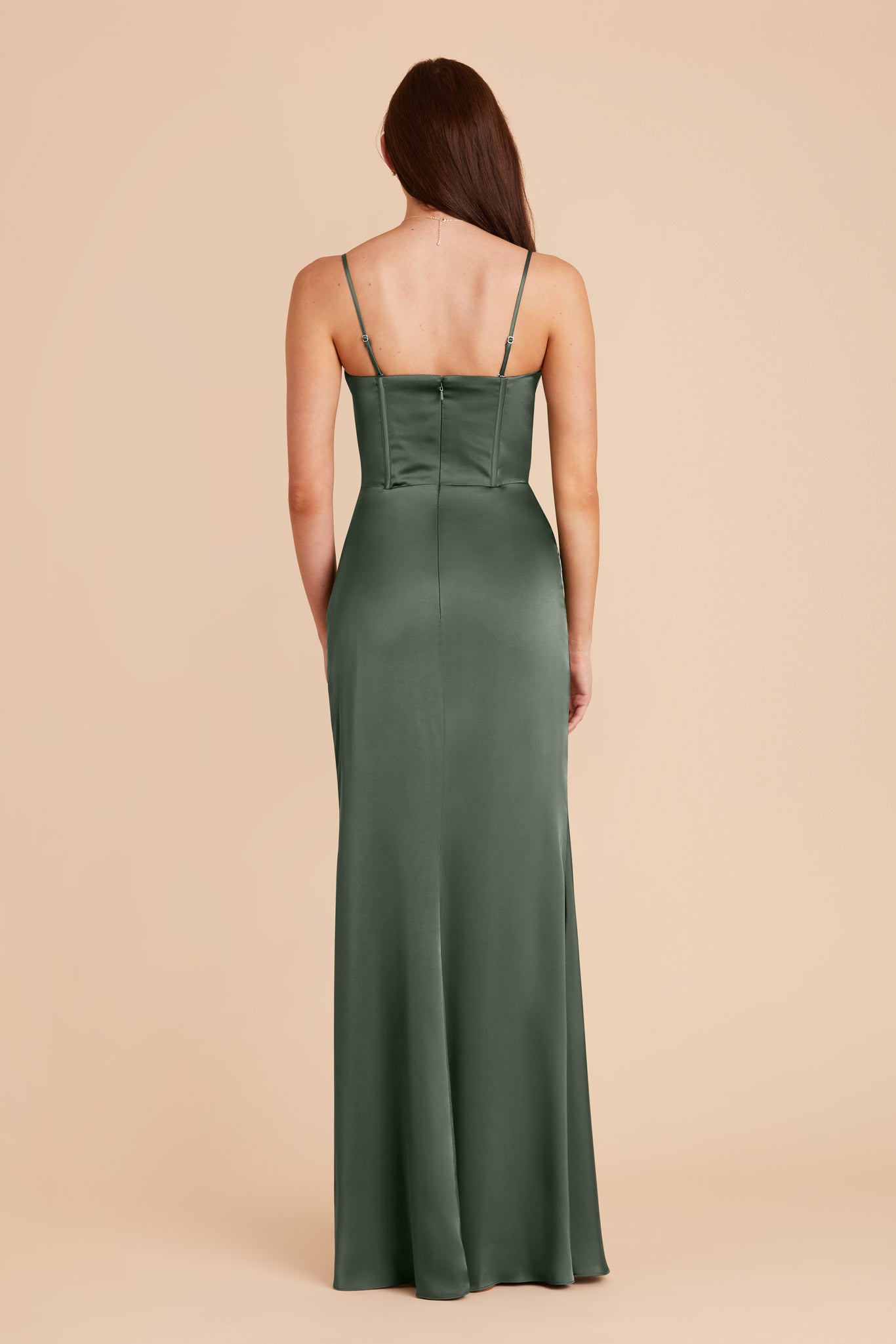 Eucalyptus Carrie Matte Satin Dress by Birdy Grey