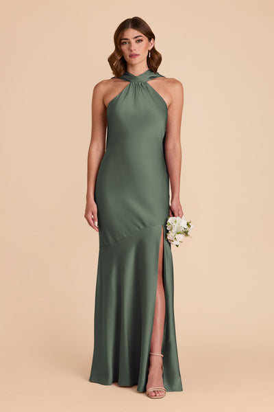 Eucalyptus Eileen Matte Satin Dress by Birdy Grey