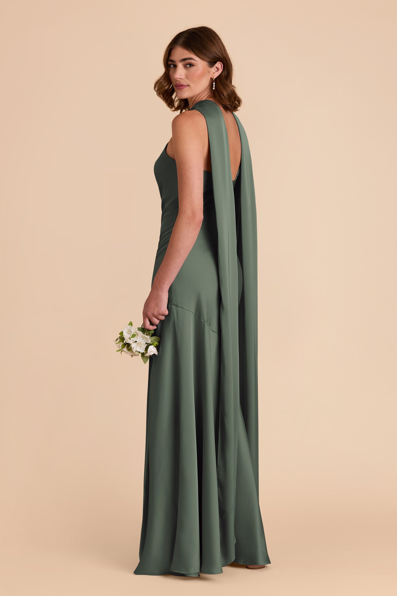 Eucalyptus Eileen Matte Satin Dress by Birdy Grey