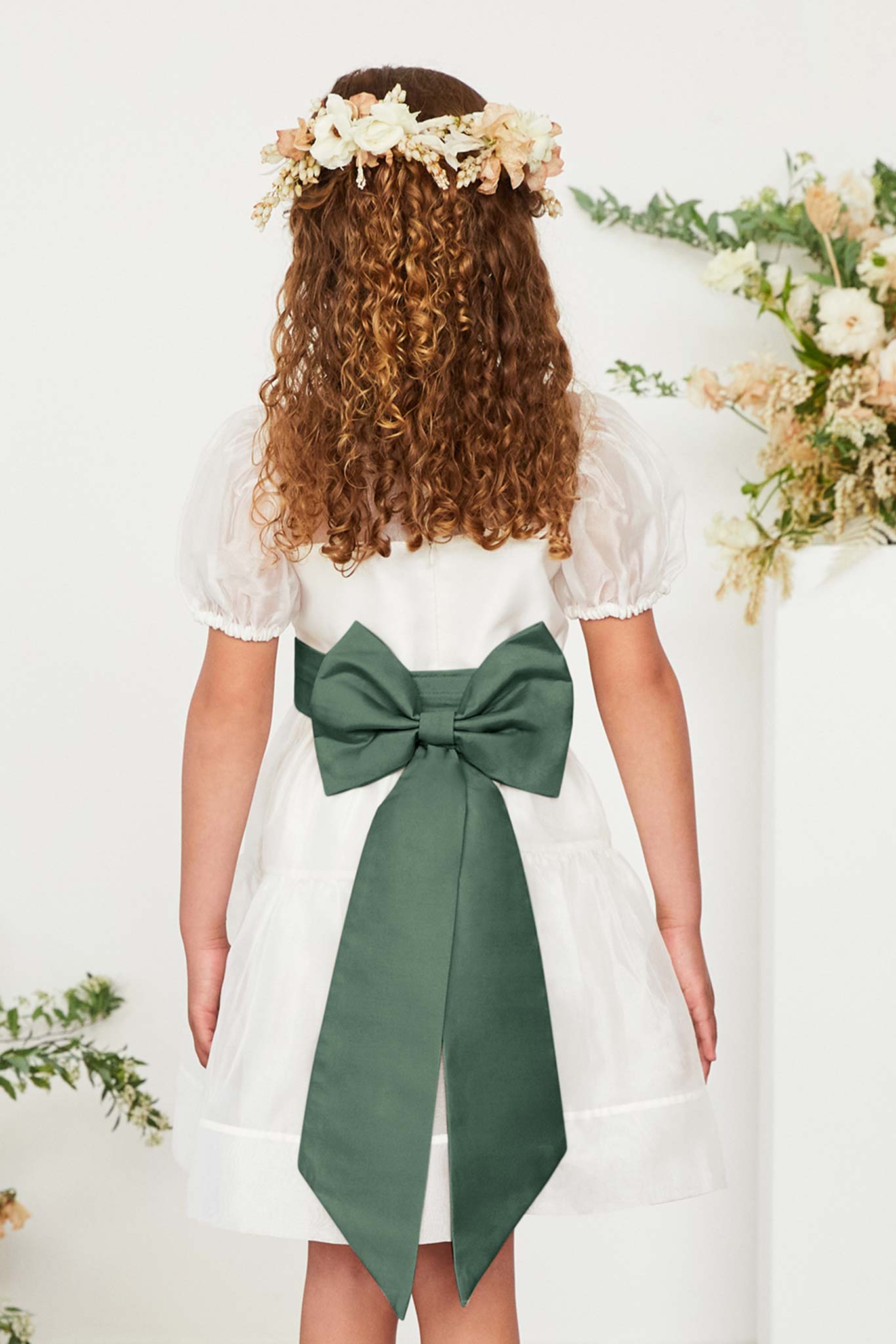 Liz Flower Girl Sash - Eucalyptus