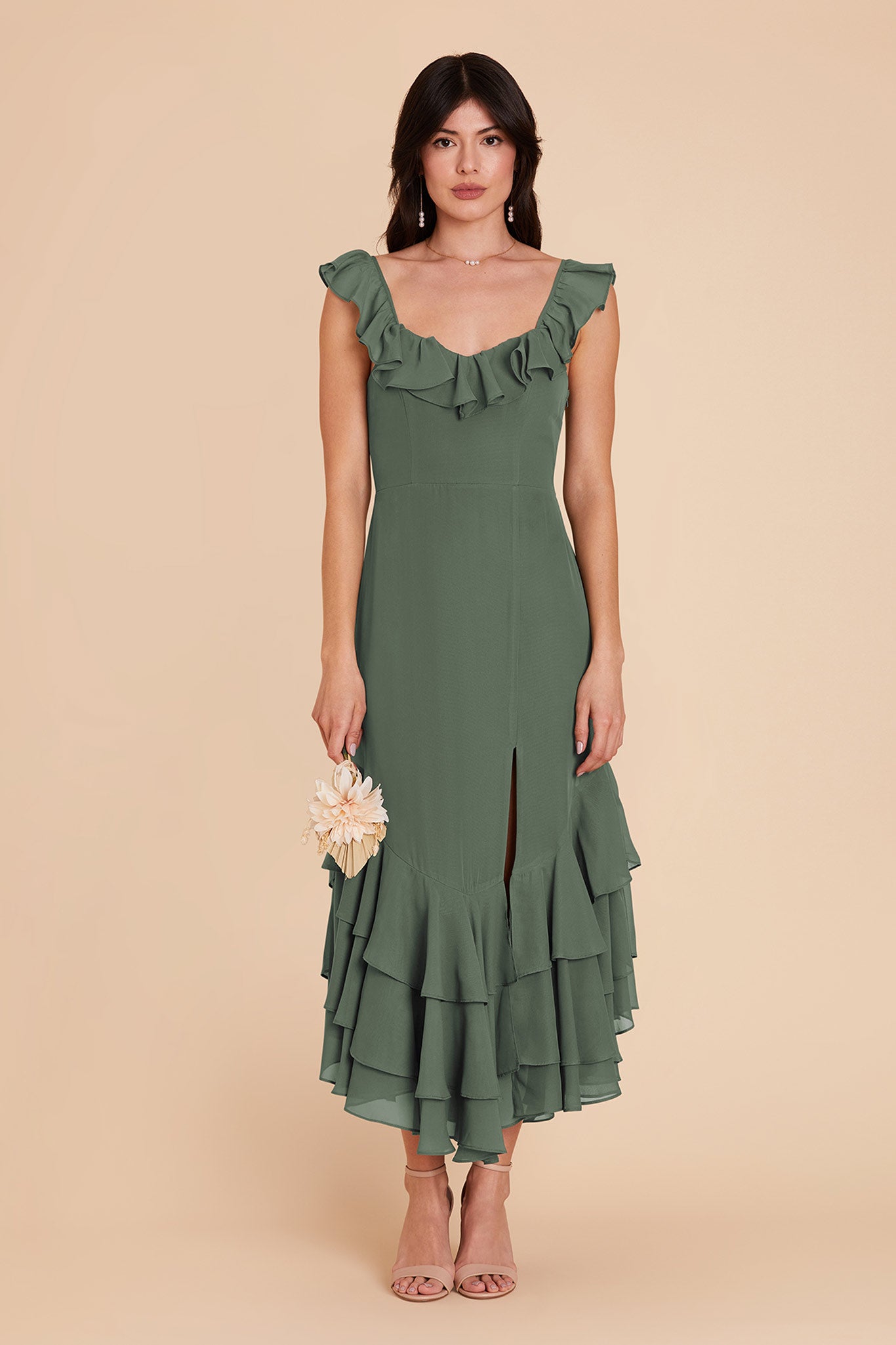 Eucalyptus Ginny Chiffon Dress by Birdy Grey