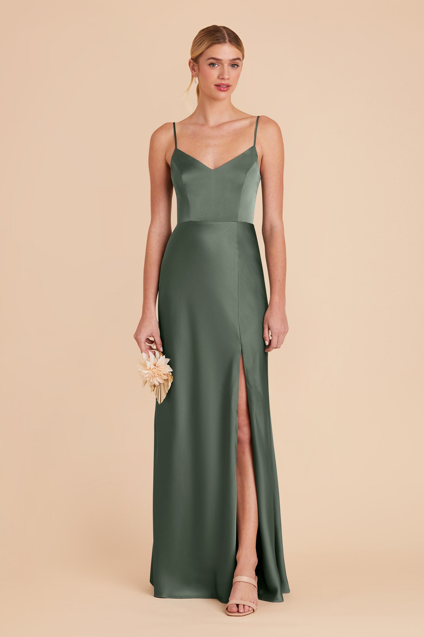 Eucalyptus Jay Matte Satin Dress by Birdy Grey