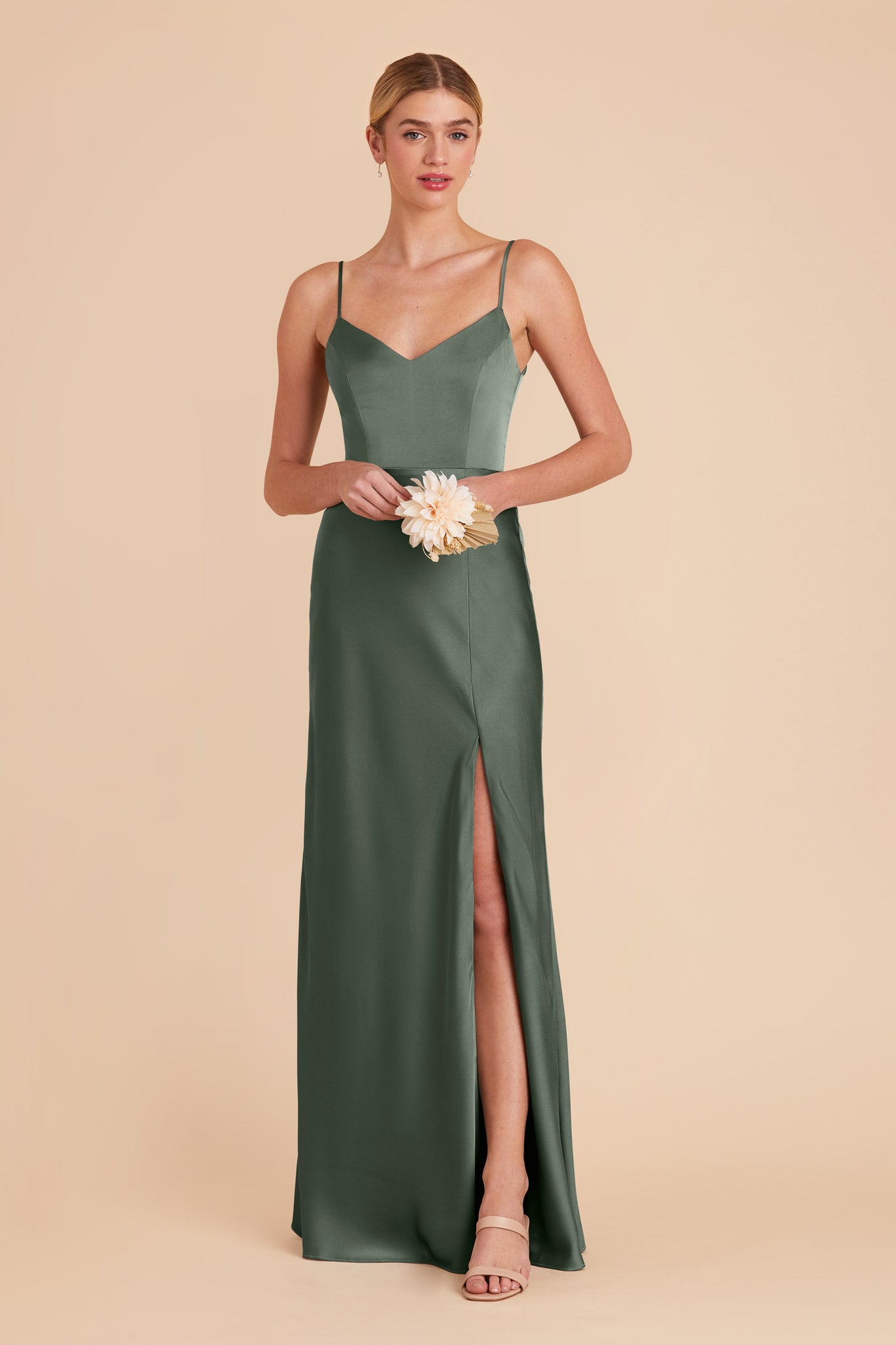 Eucalyptus Jay Matte Satin Dress by Birdy Grey