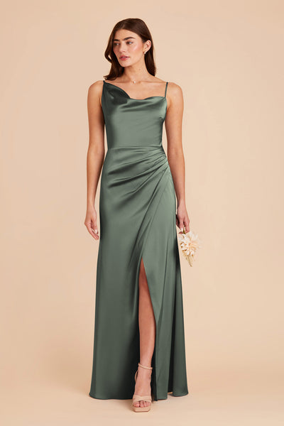 Eucalyptus Jennifer Matte Satin Dress by Birdy Grey