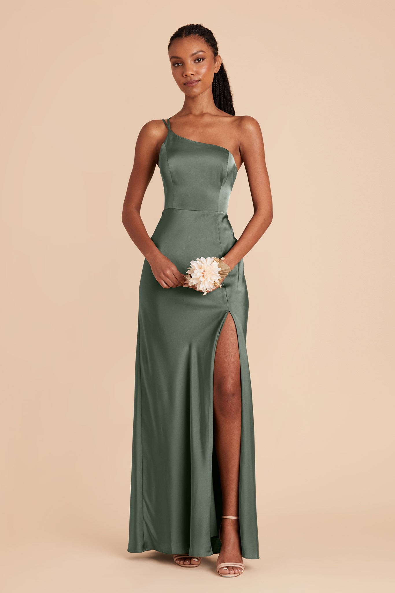 Eucalyptus Kensie Matte Satin Dress by Birdy Grey