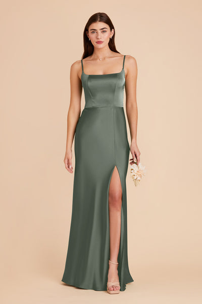 Eucalyptus Mai Matte Satin Dress by Birdy Grey