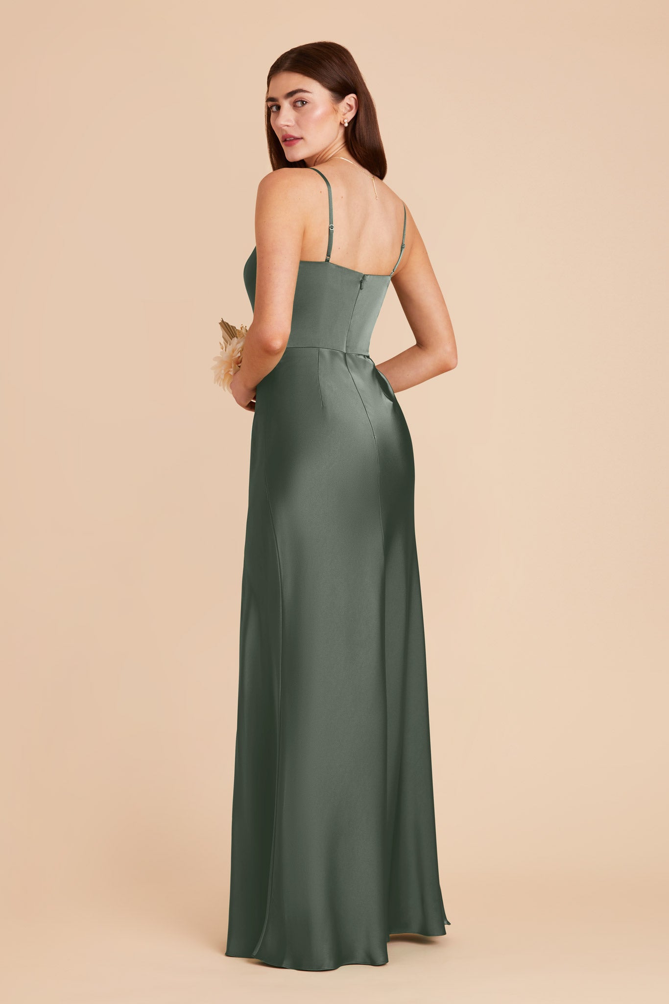 Eucalyptus Mai Matte Satin Dress by Birdy Grey