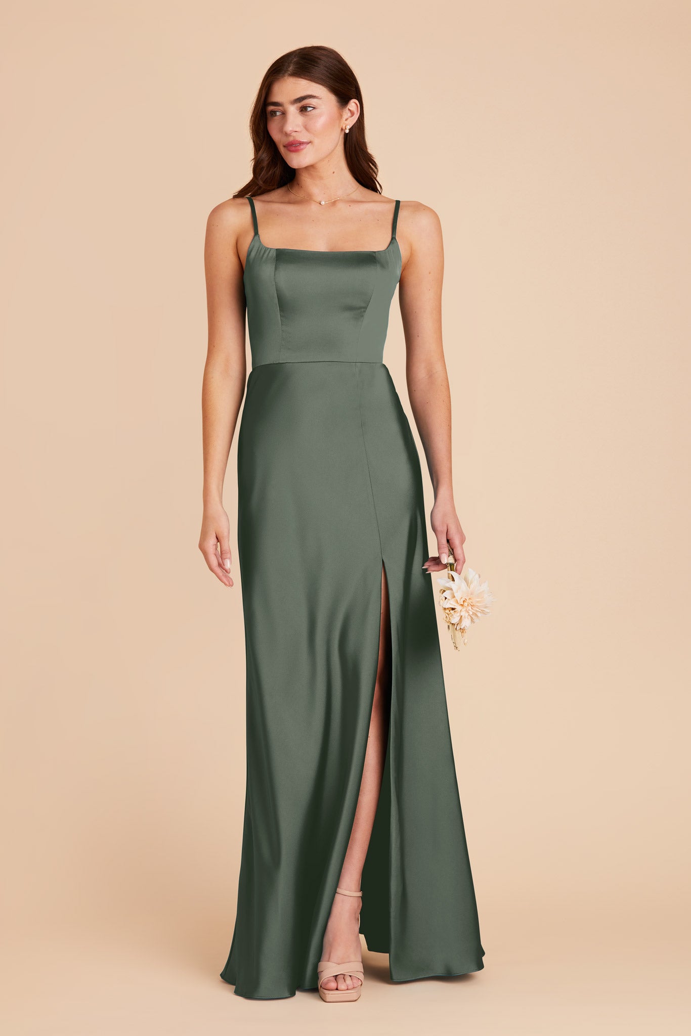 Eucalyptus Mai Matte Satin Dress by Birdy Grey