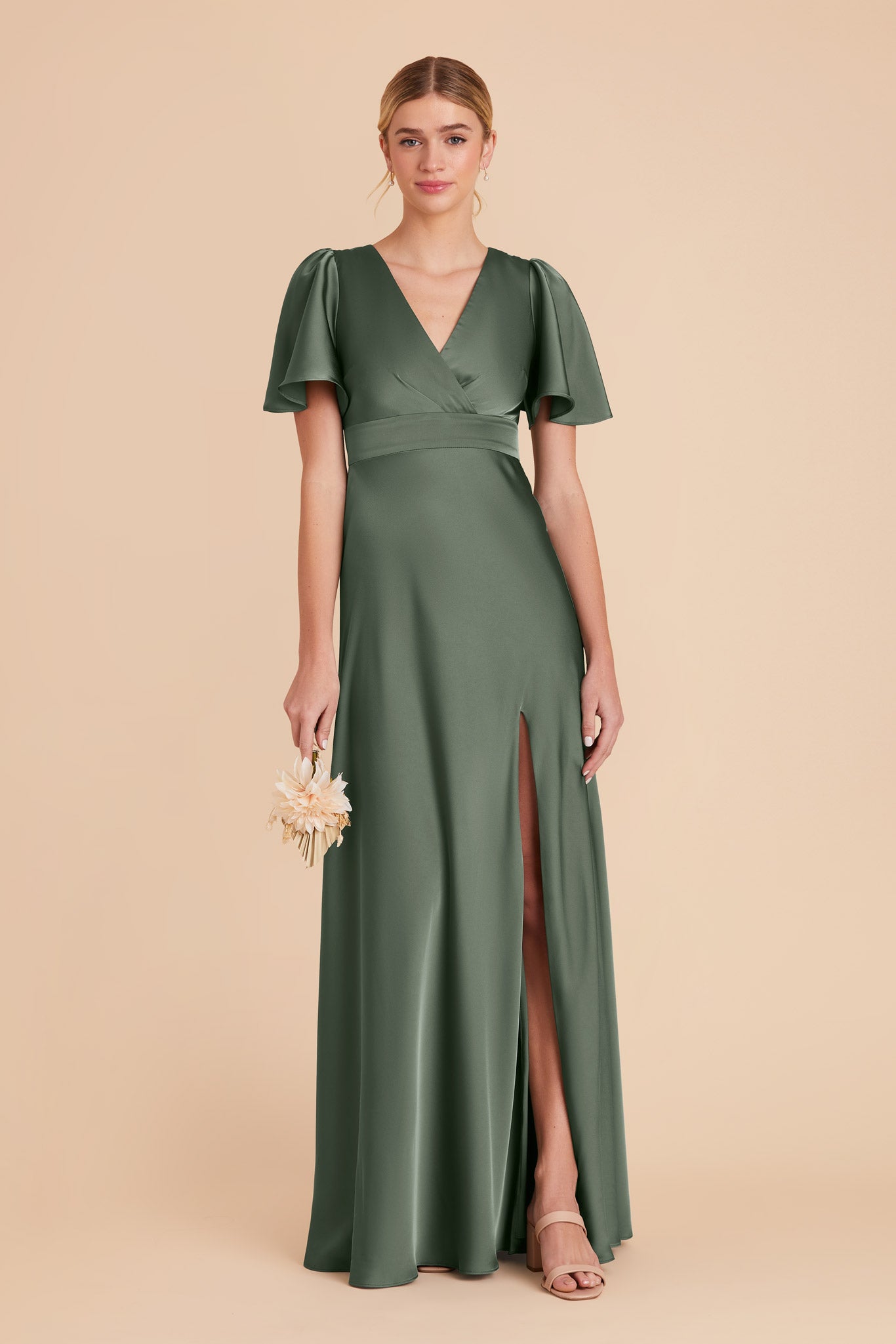 Eucalyptus Marni Matte Satin Dress by Birdy Grey