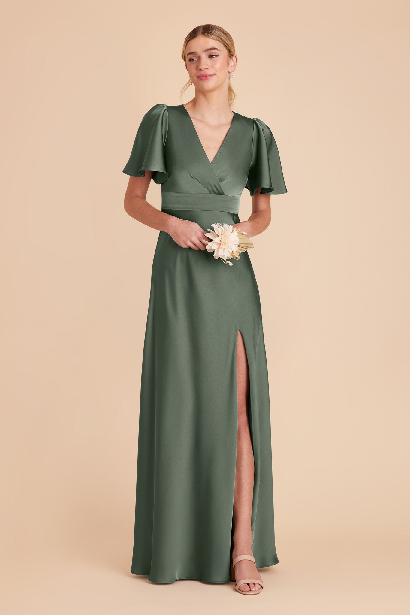 Eucalyptus Marni Matte Satin Dress by Birdy Grey