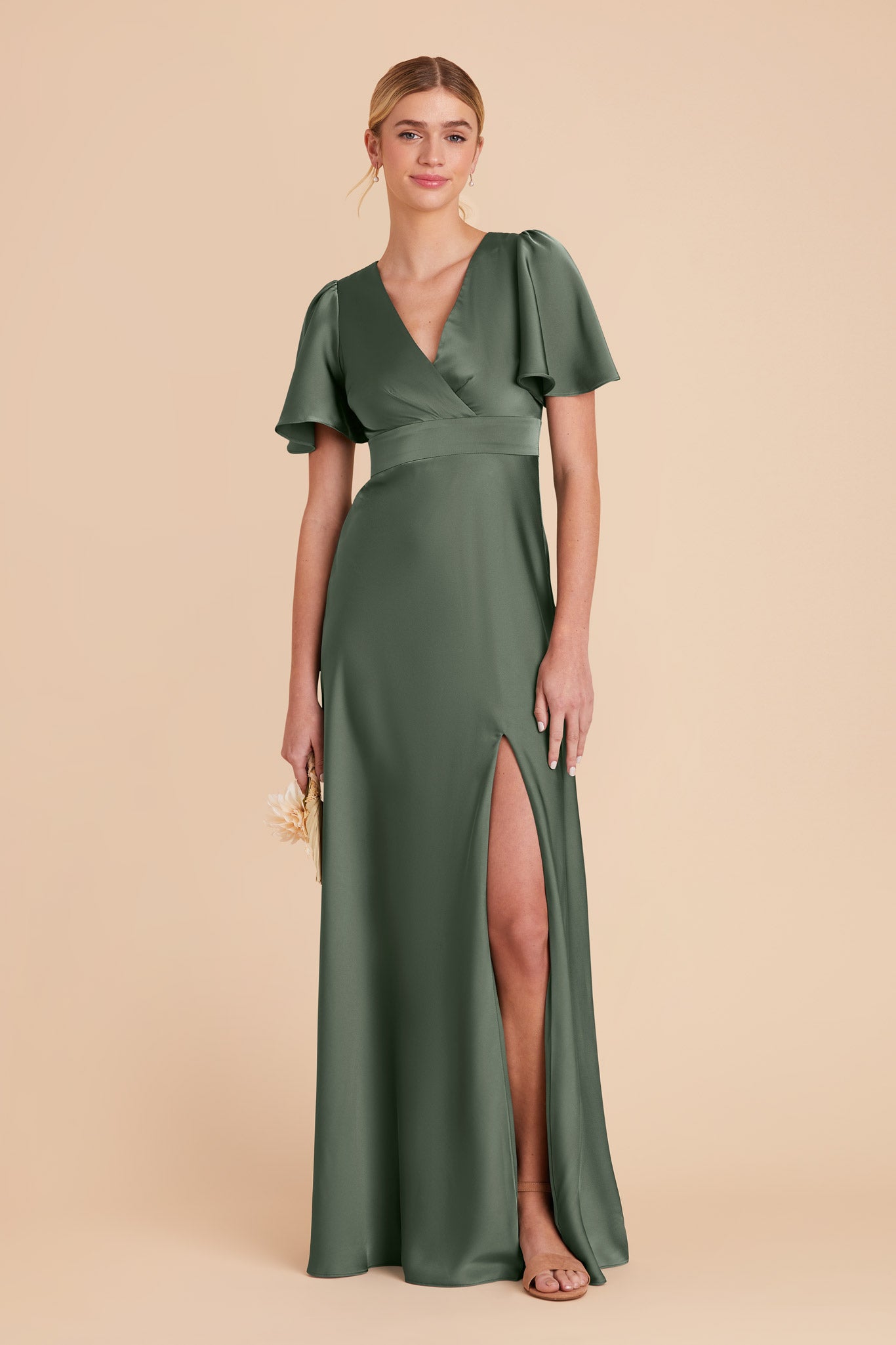 Eucalyptus Marni Matte Satin Dress by Birdy Grey