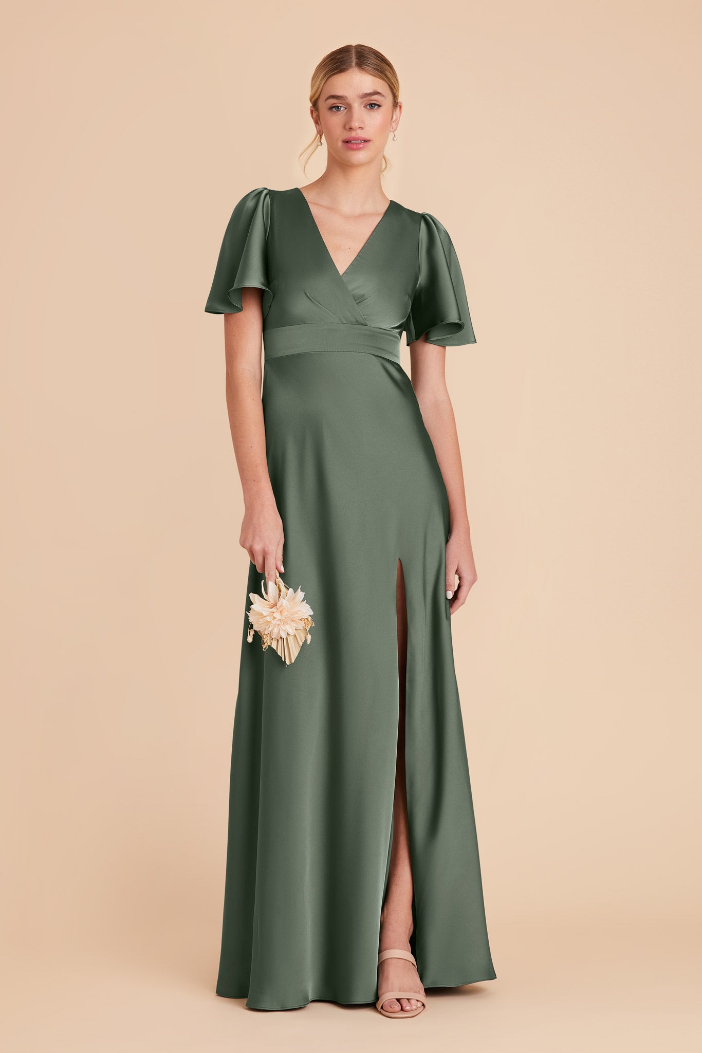 Eucalyptus Marni Matte Satin Dress by Birdy Grey