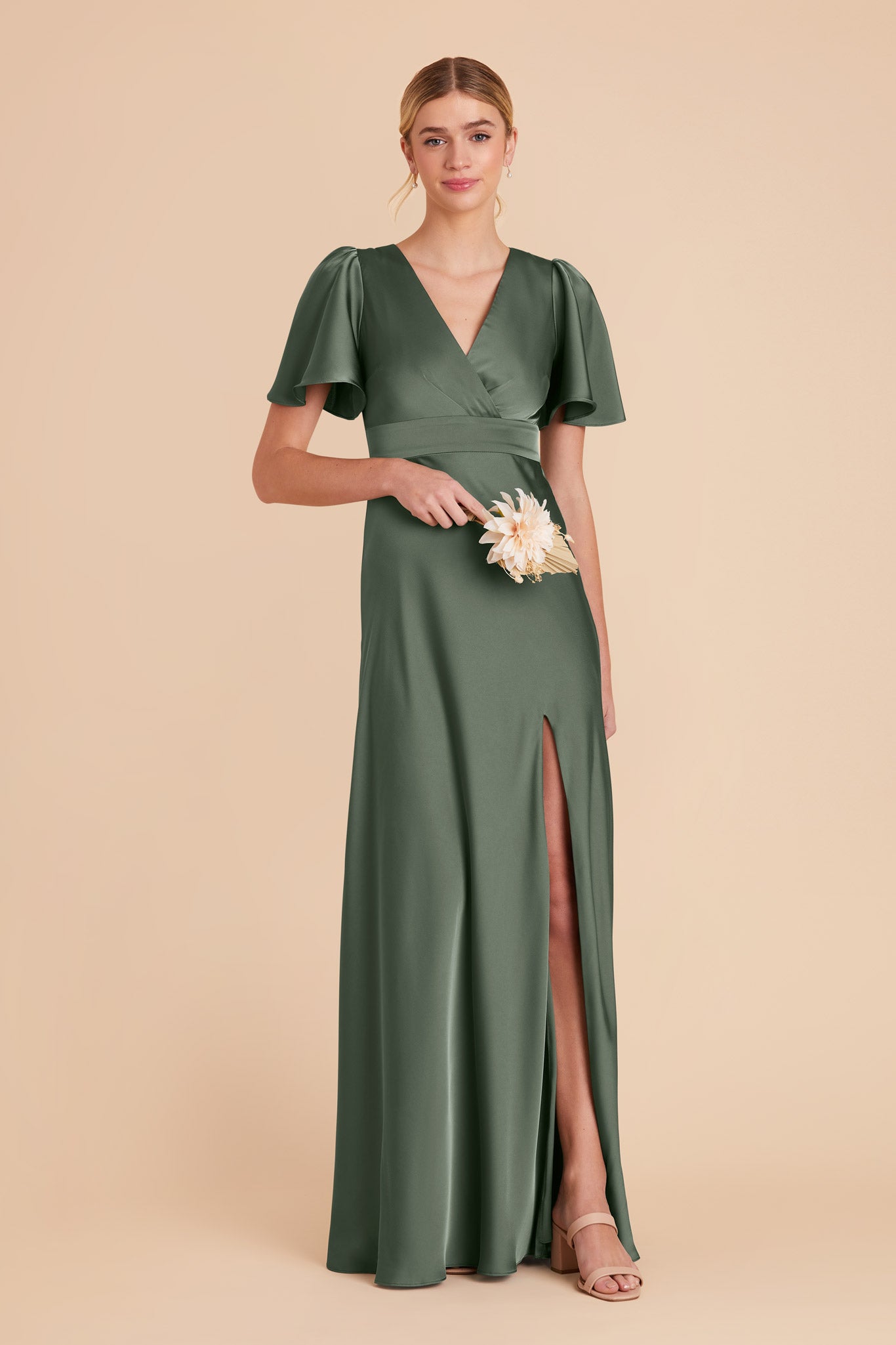 Eucalyptus Marni Matte Satin Dress by Birdy Grey