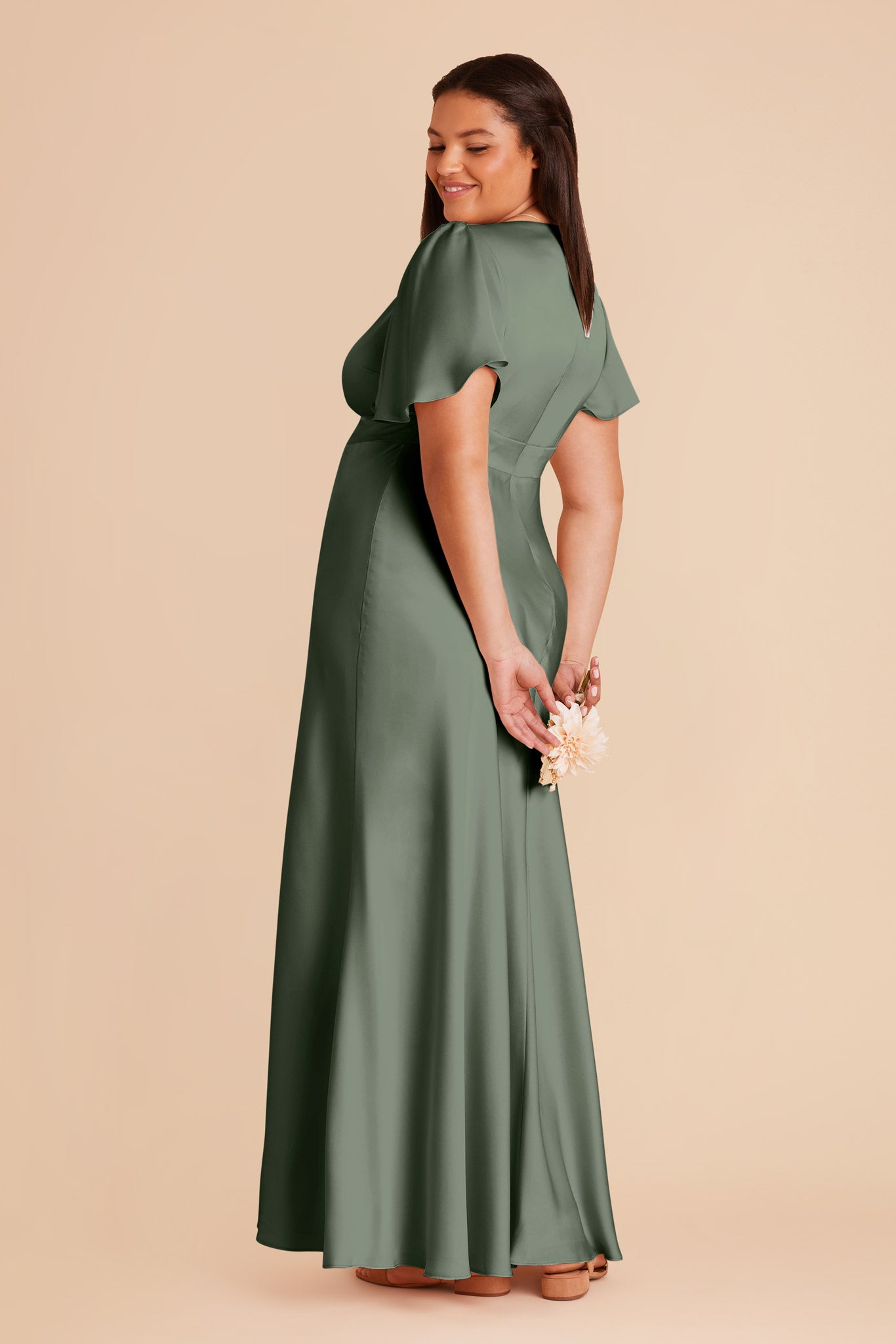 Eucalyptus Marni Matte Satin Dress by Birdy Grey