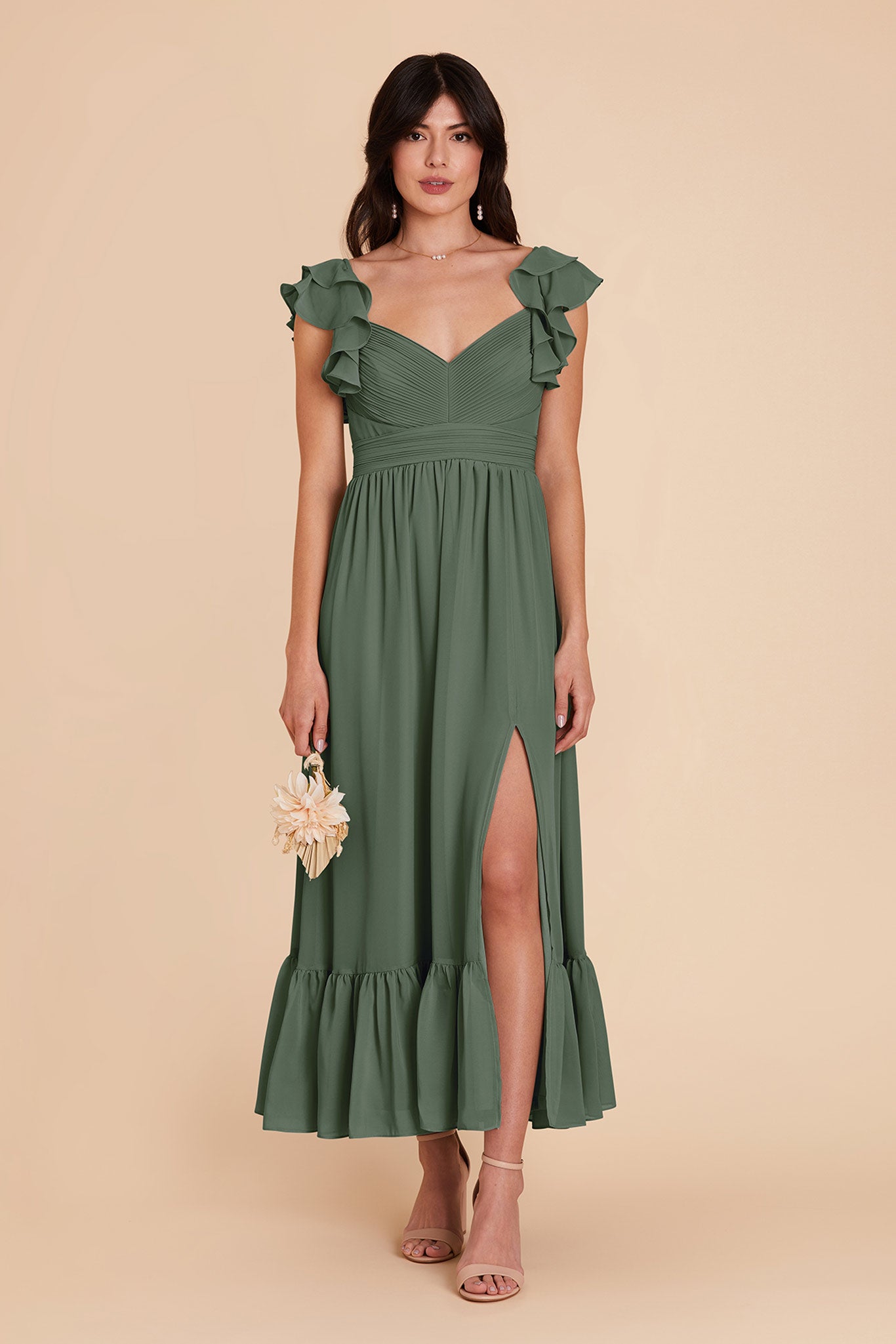 Eucalyptus Michelle Chiffon Dress by Birdy Grey