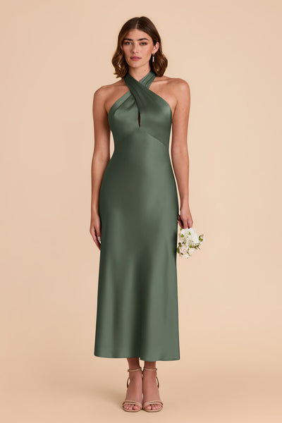 Eucalyptus Monique Matte Satin Dress by Birdy Grey