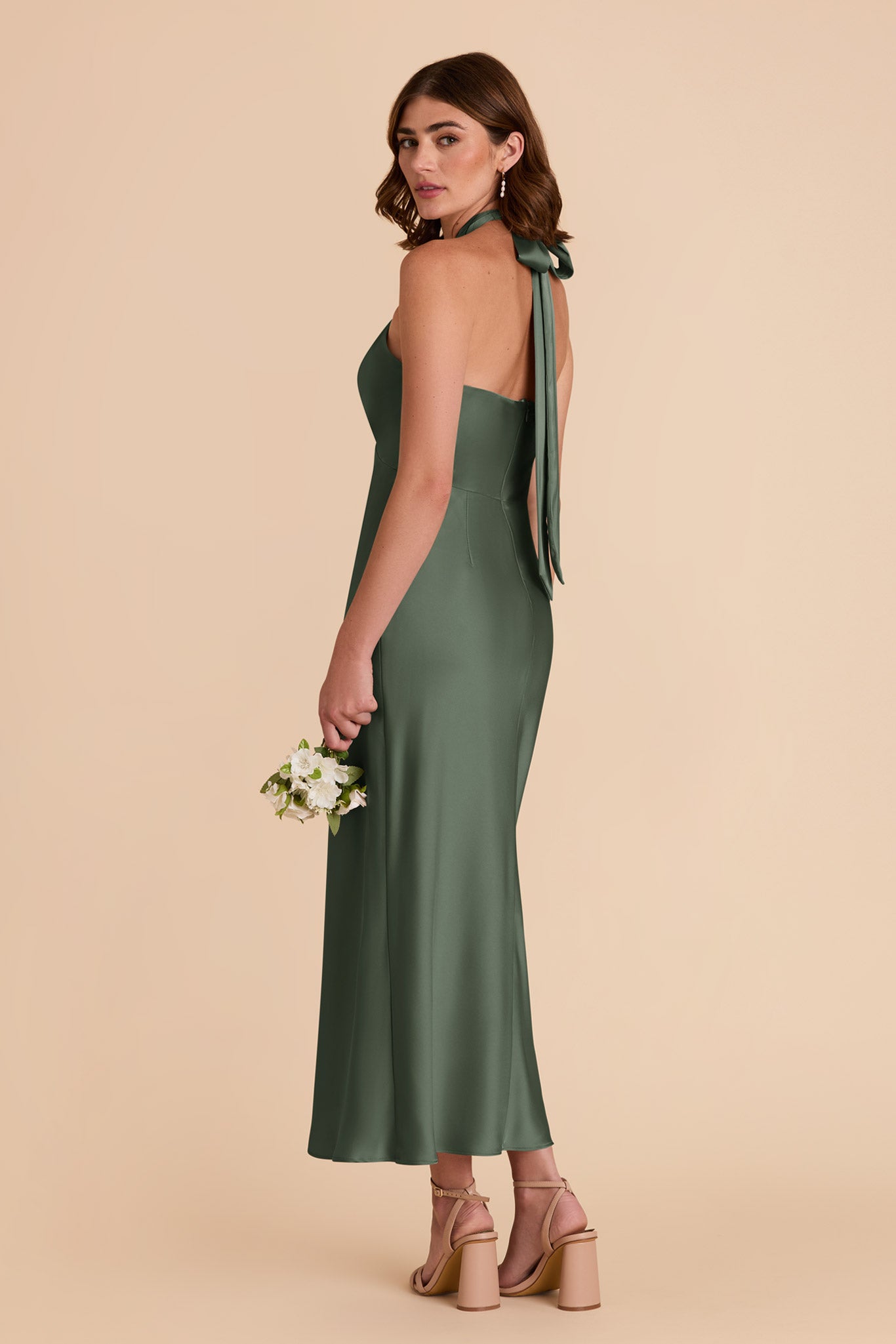 Eucalyptus Monique Matte Satin Dress by Birdy Grey