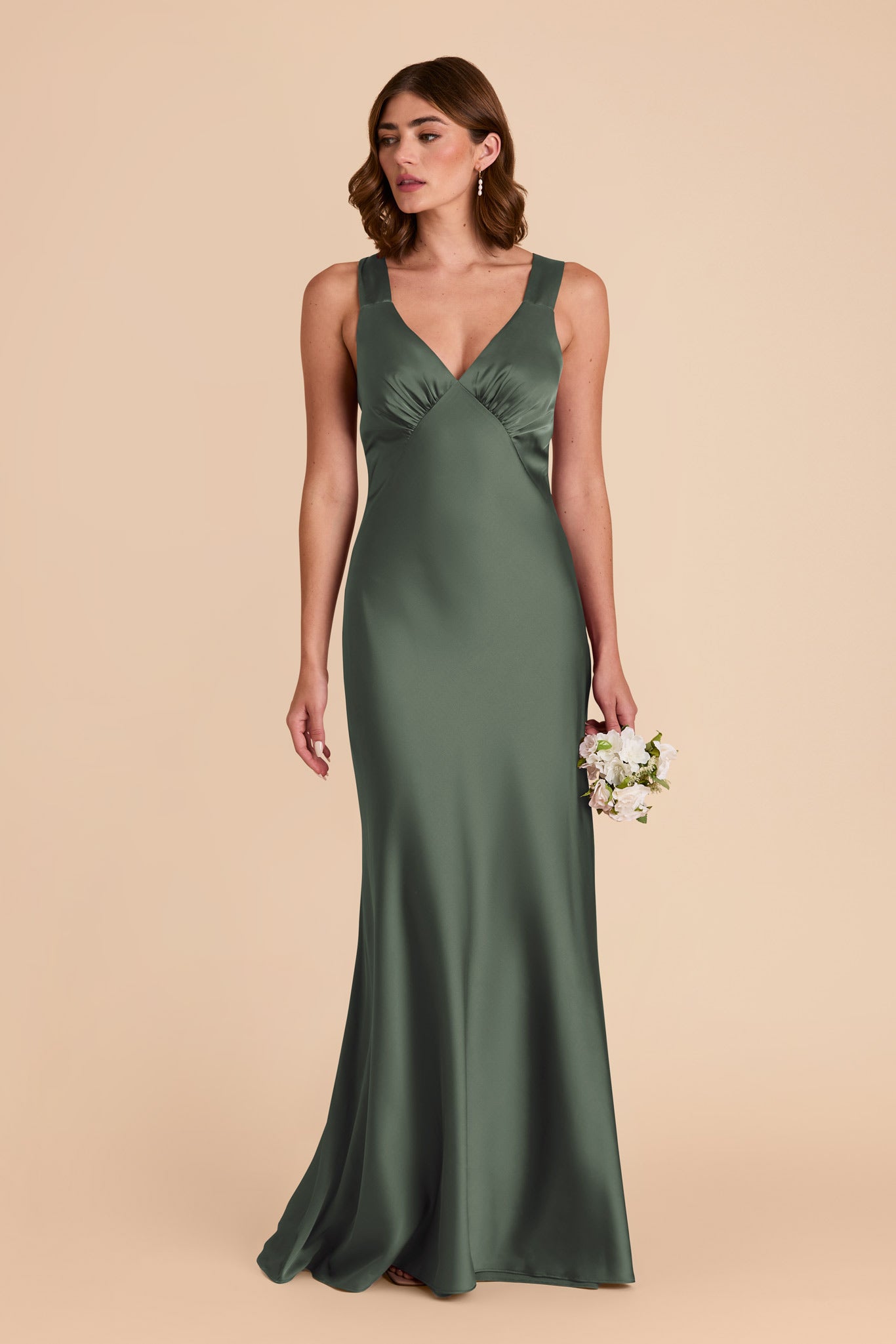 Eucalyptus Veronica Matte Satin Dress by Birdy Grey