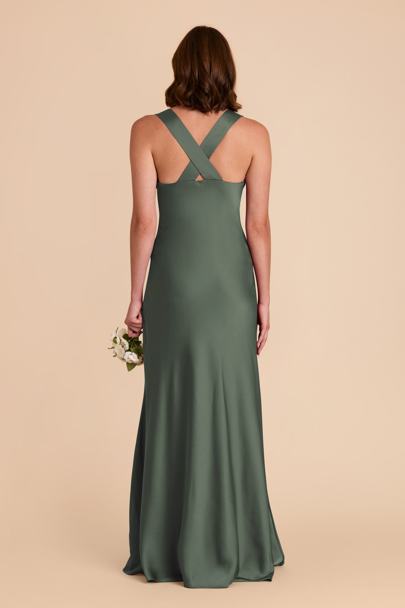 Eucalyptus Veronica Matte Satin Dress by Birdy Grey