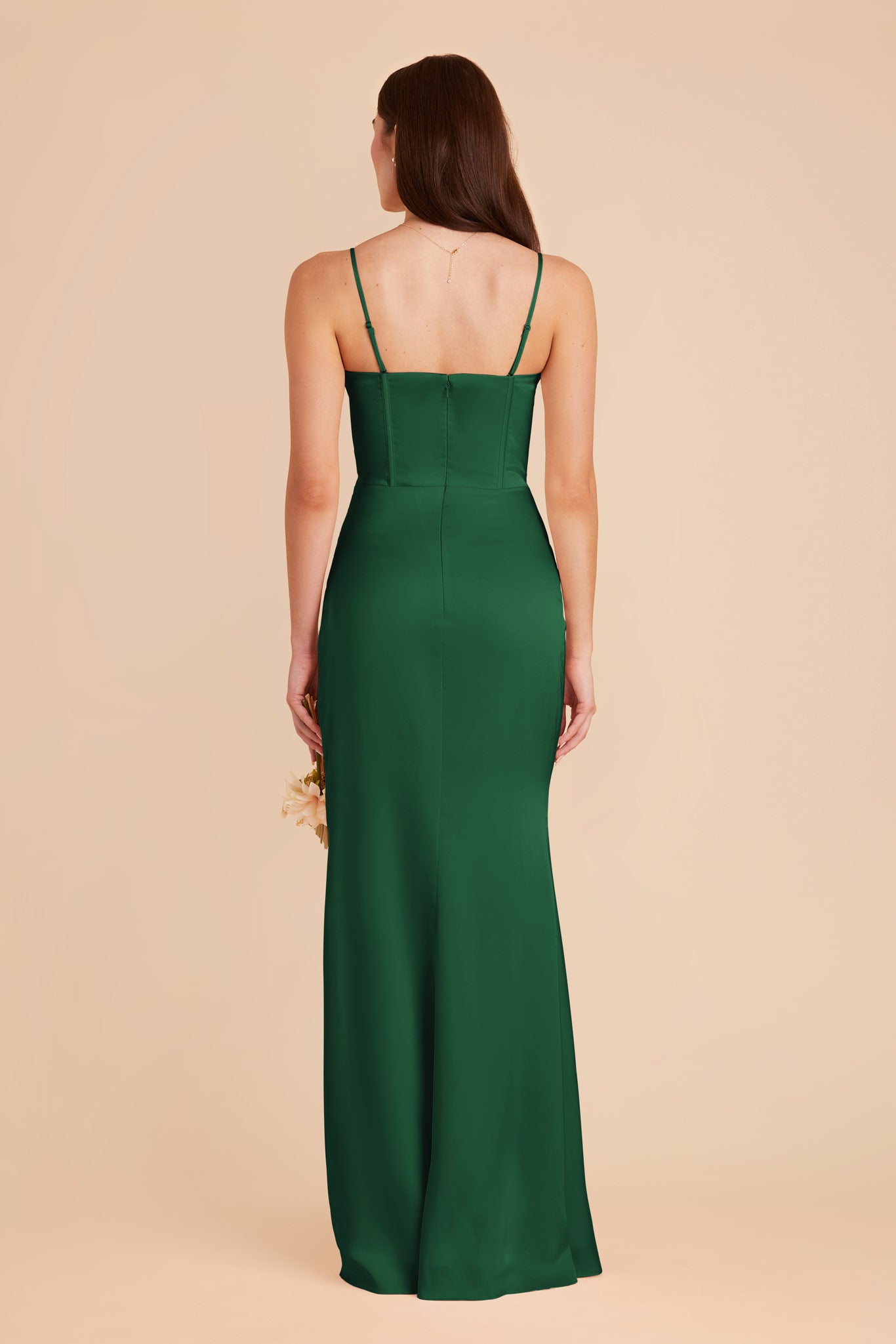 Forest Green Carrie Convertible Matte Satin Dress by Birdy Grey