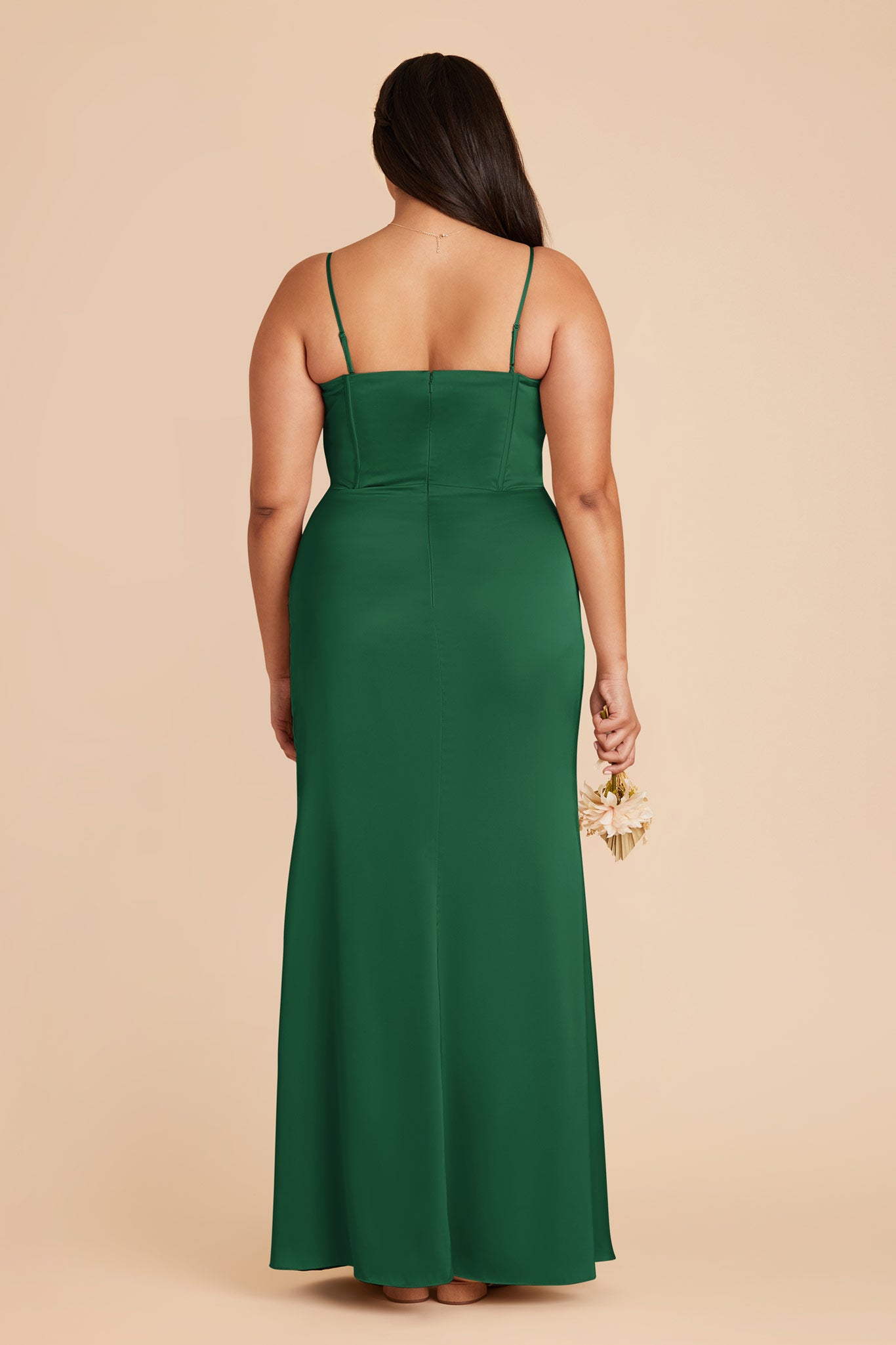 Forest Green Carrie Convertible Matte Satin Dress by Birdy Grey