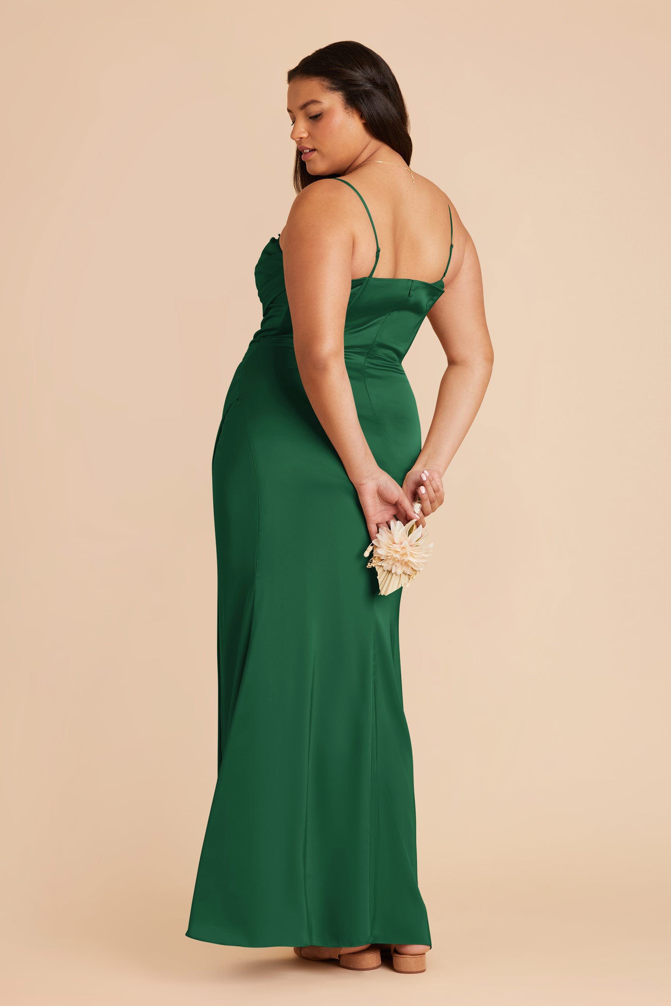 Forest Green Carrie Convertible Matte Satin Dress by Birdy Grey