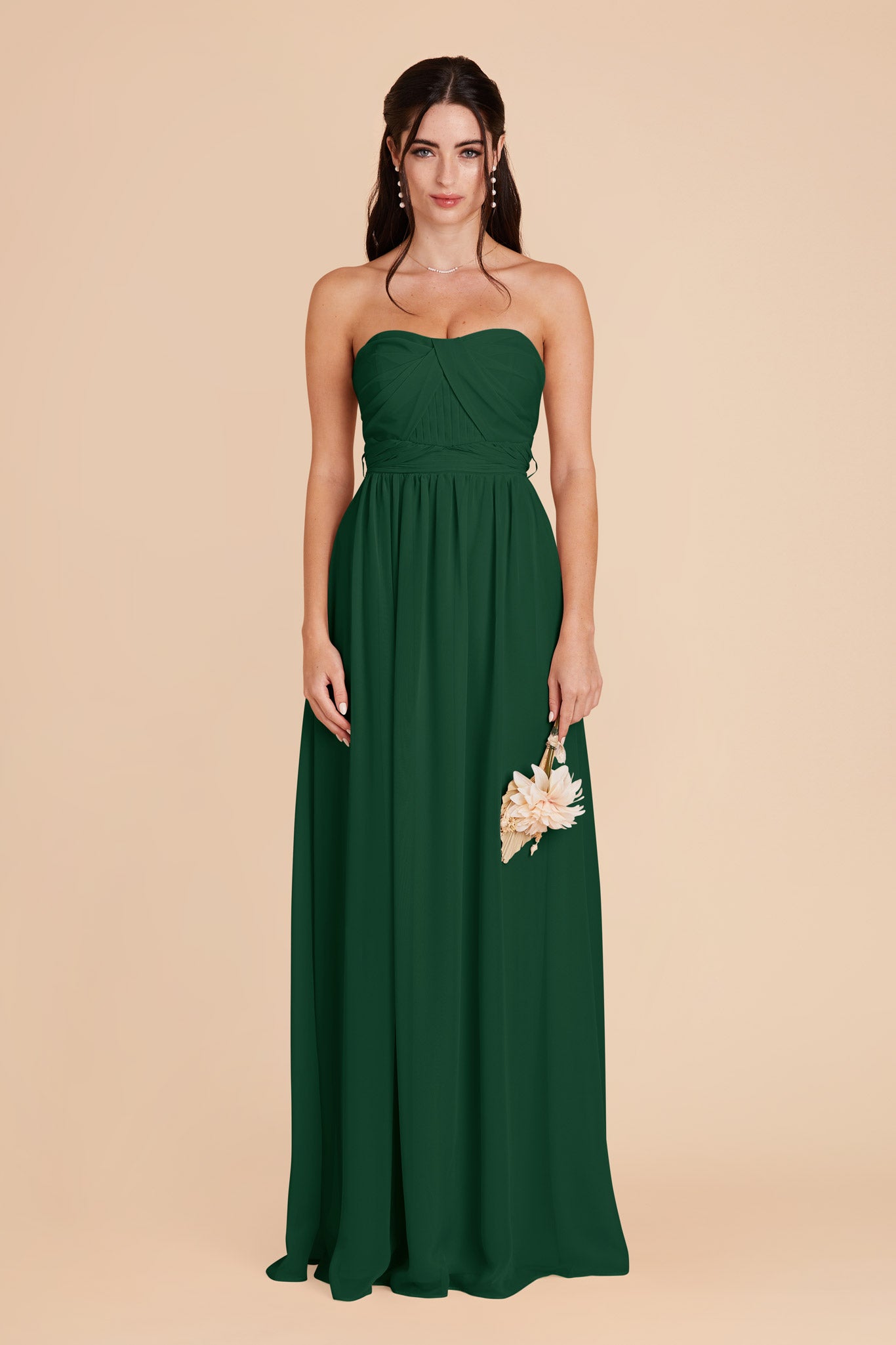 Forest Green Grace Convertible Chiffon Dress by Birdy Grey