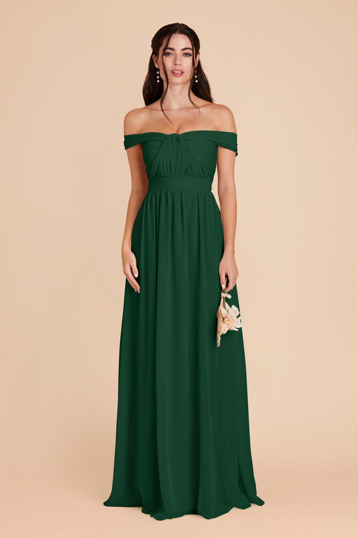 Forest Green Grace Convertible Chiffon Dress by Birdy Grey