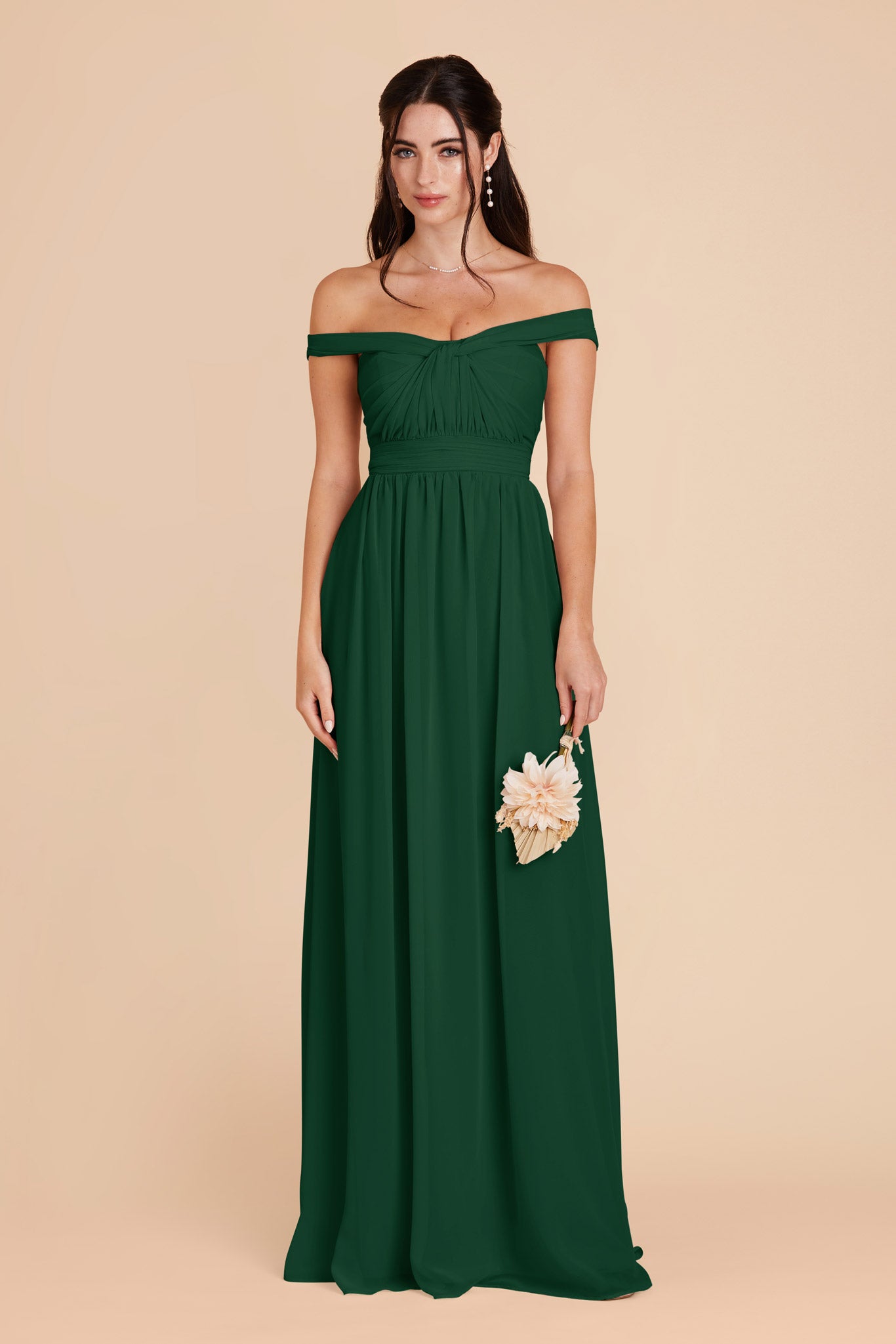 Forest Green Grace Convertible Chiffon Dress by Birdy Grey