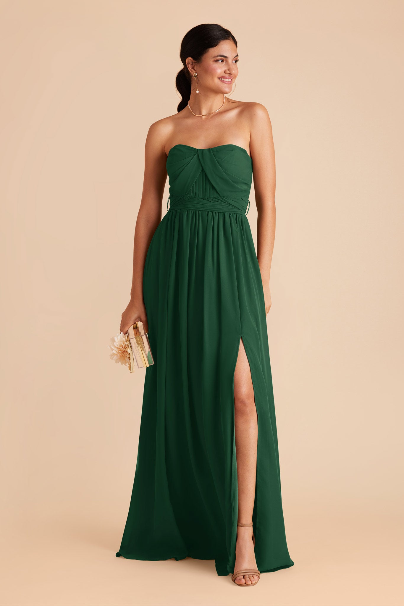 Forest Green Grace Convertible Chiffon Dress by Birdy Grey