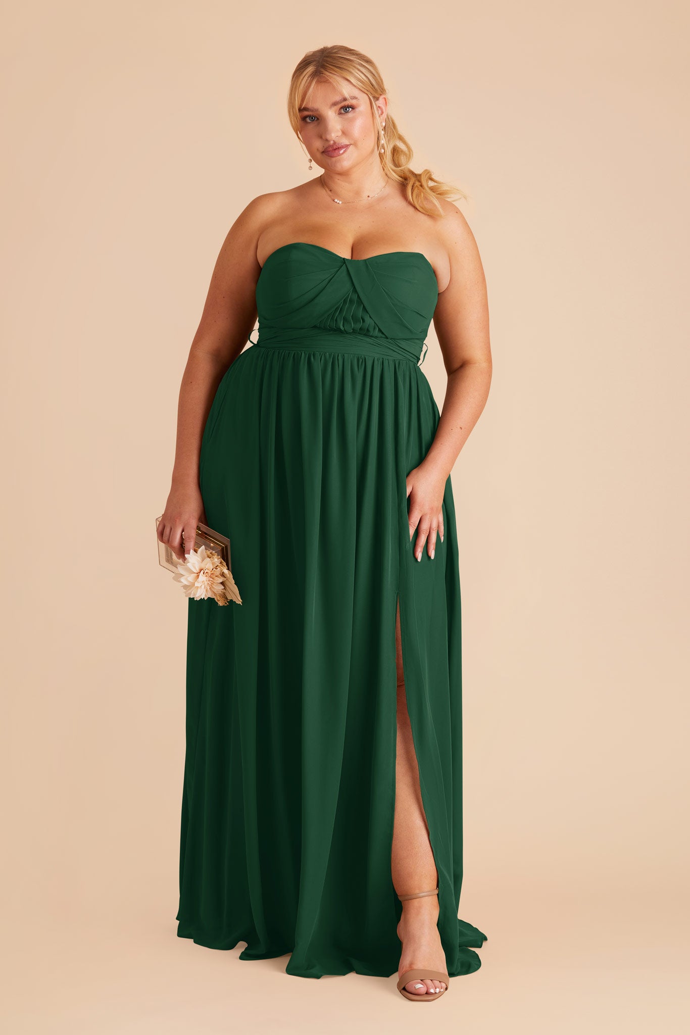 Forest Green Grace Convertible Chiffon Dress by Birdy Grey