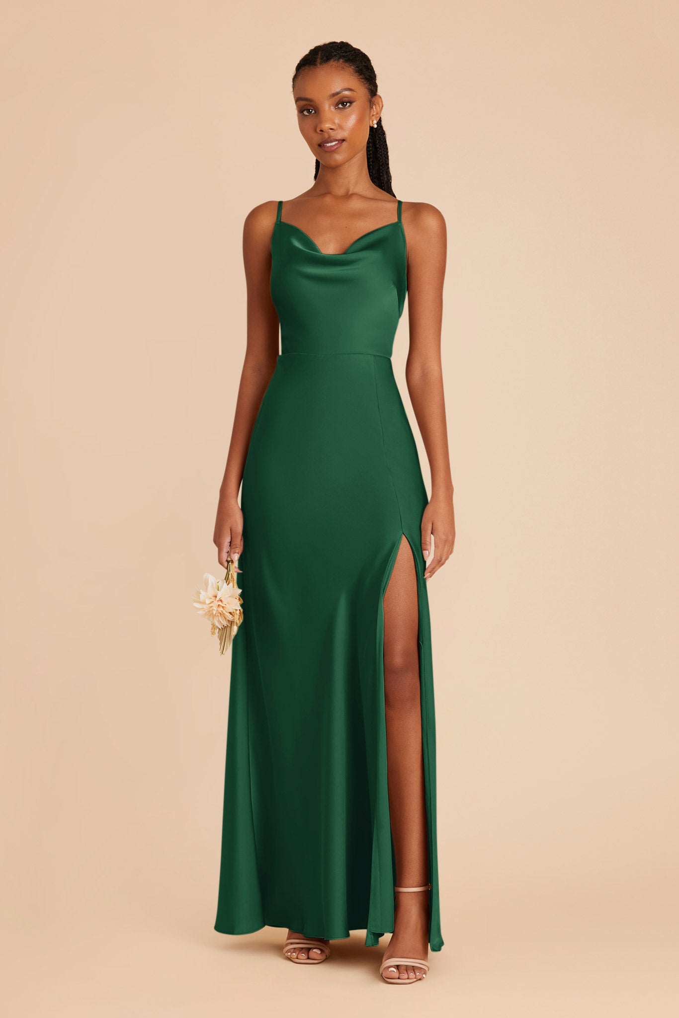 Forest green long fashion dress