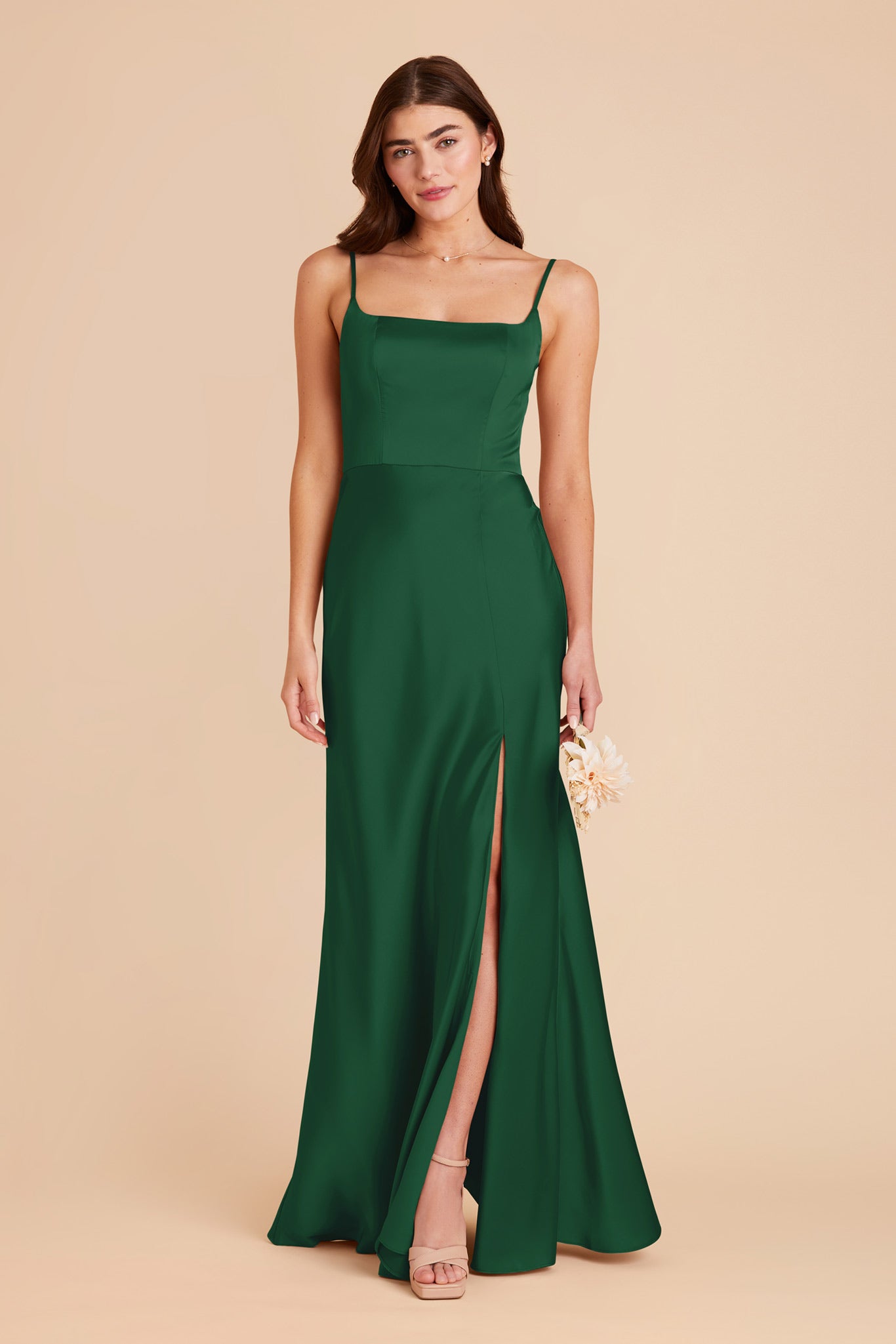 Forest Green Mai Matte Satin Dress by Birdy Grey