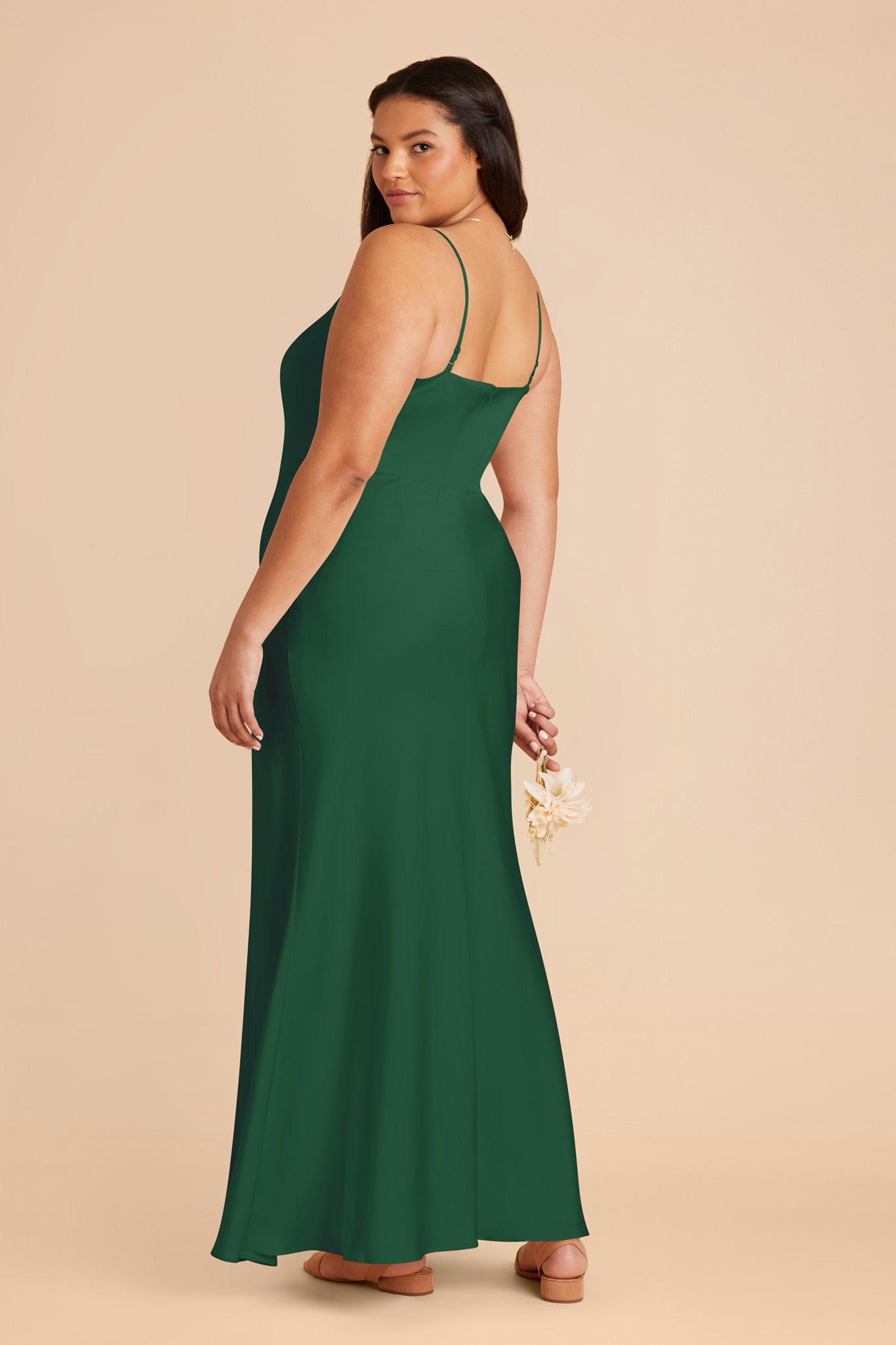 Forest Green Mai Matte Satin Dress by Birdy Grey