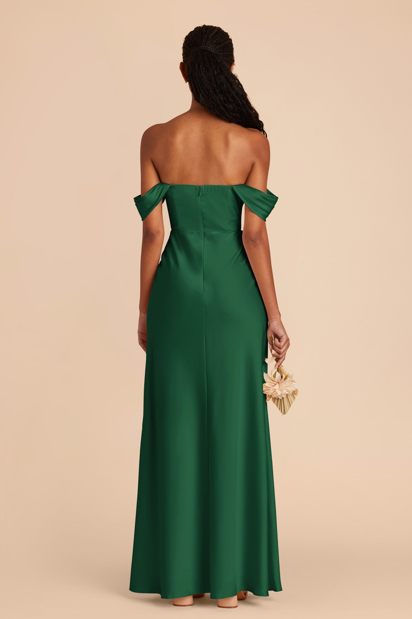 Forest Green Mia Matte Satin Dress by Birdy Grey