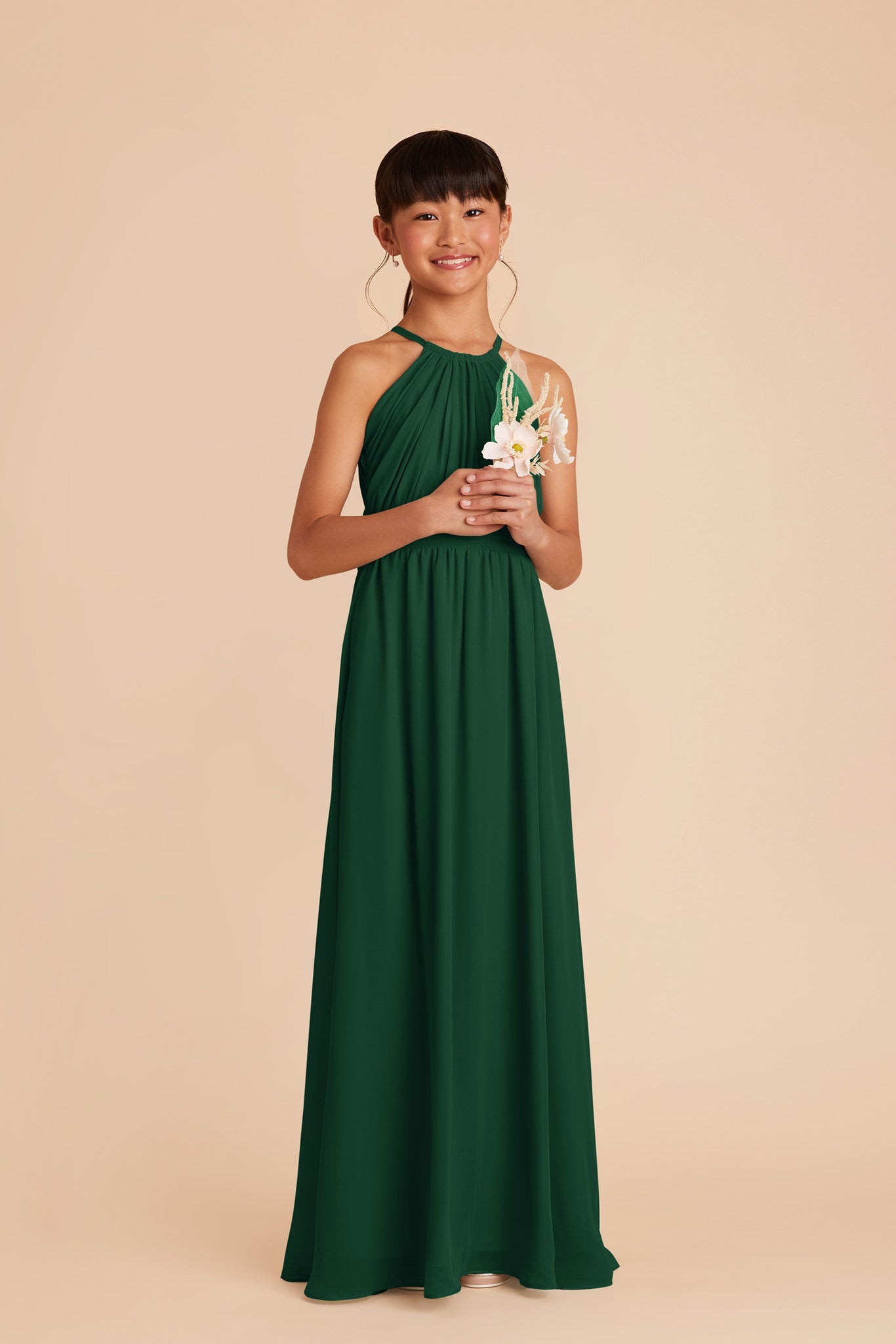 Forest Green Sienna Junior Chiffon Dress by Birdy Grey