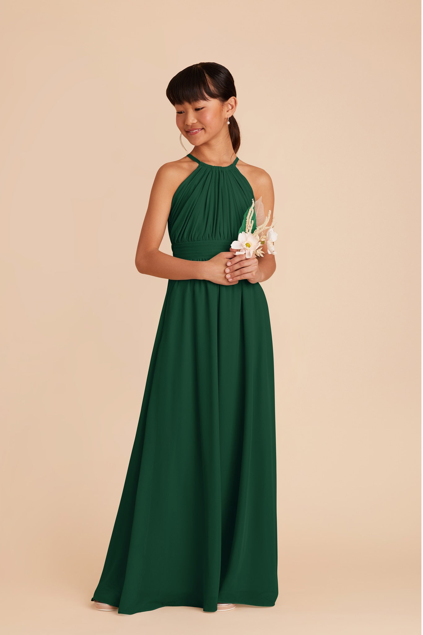 Forest Green Sienna Junior Chiffon Dress by Birdy Grey