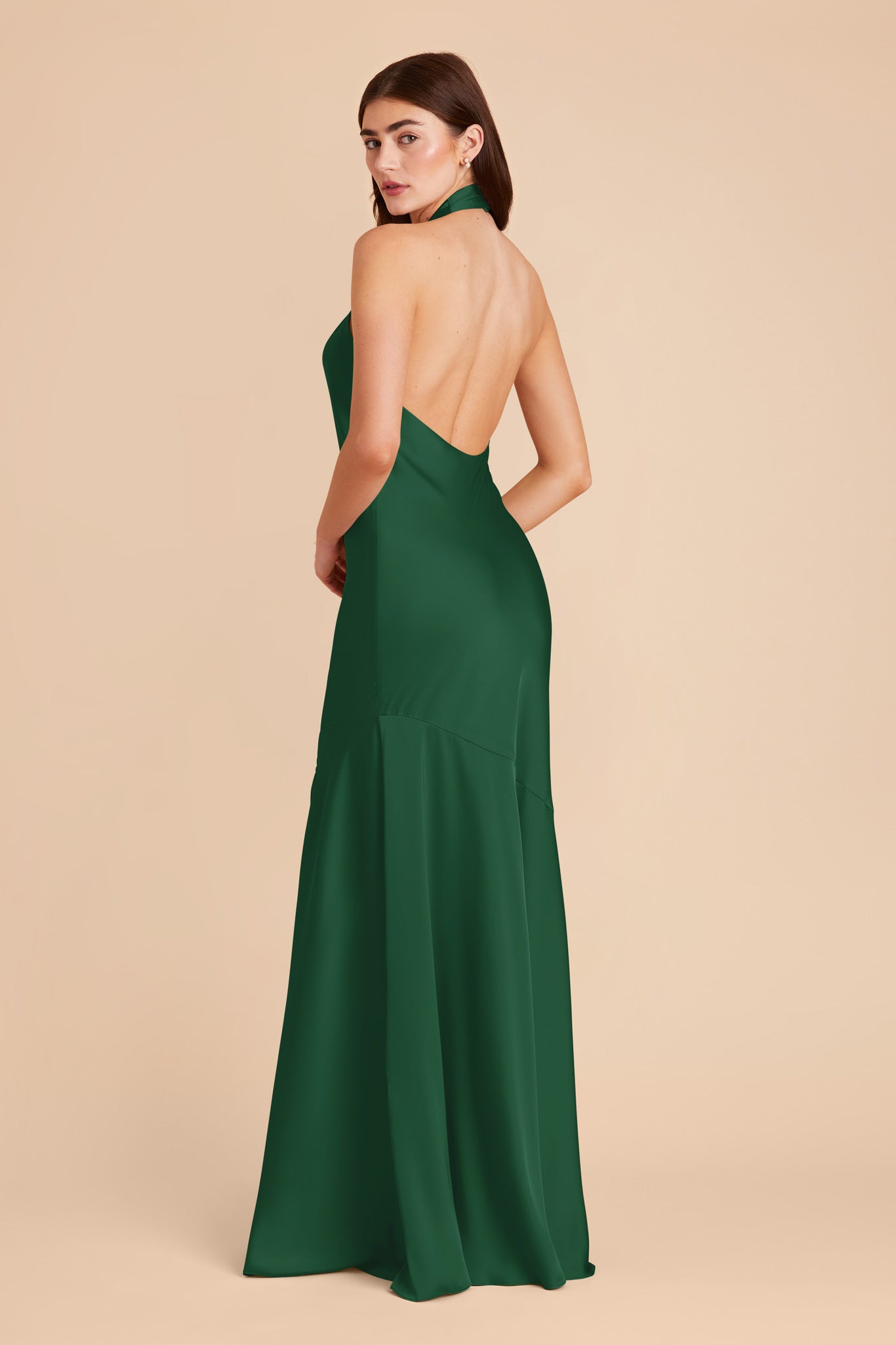 Forest Green Stephanie Matte Satin Dress by Birdy Grey