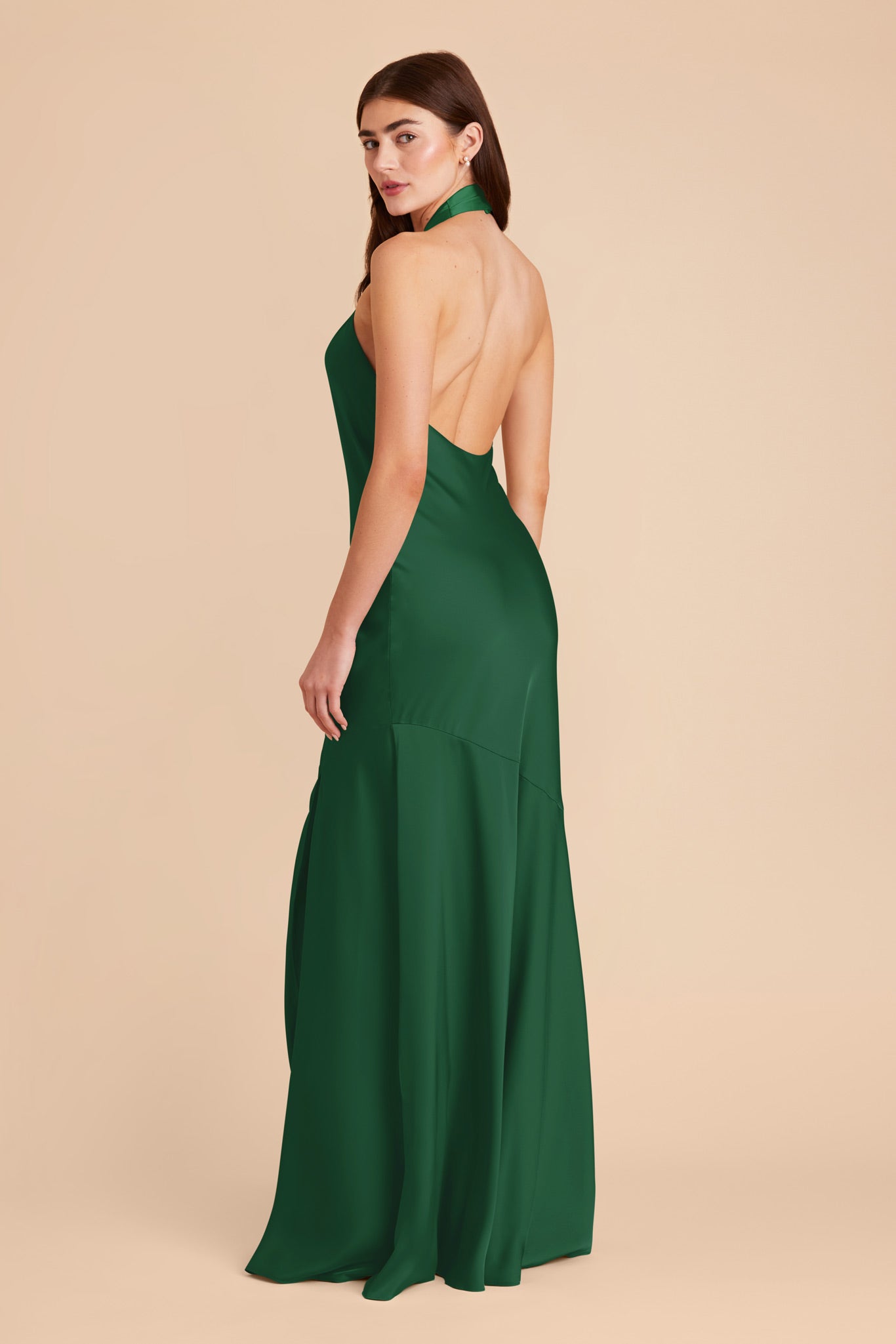 Forest Green Stephanie Matte Satin Dress by Birdy Grey