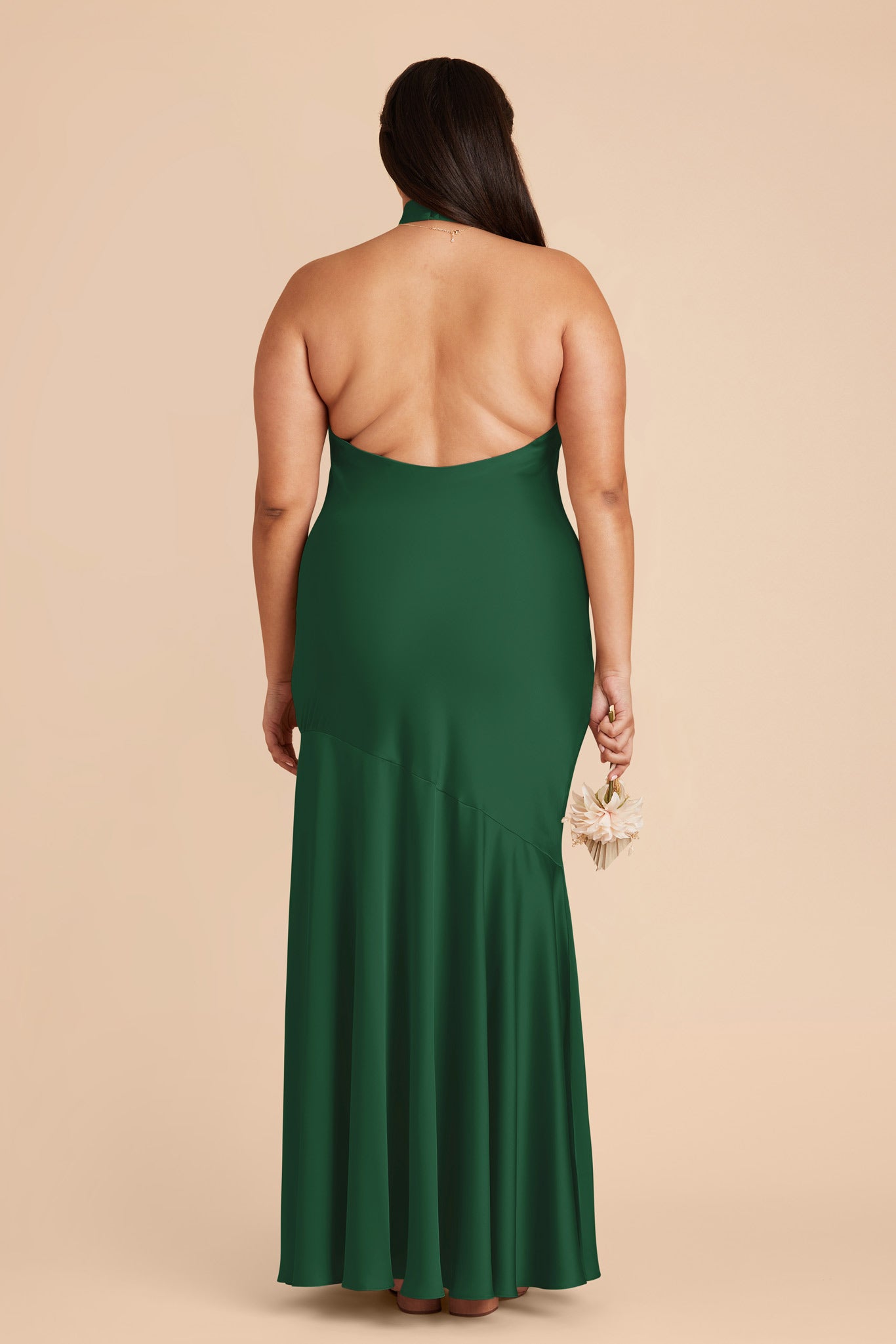 Forest Green Stephanie Matte Satin Dress by Birdy Grey