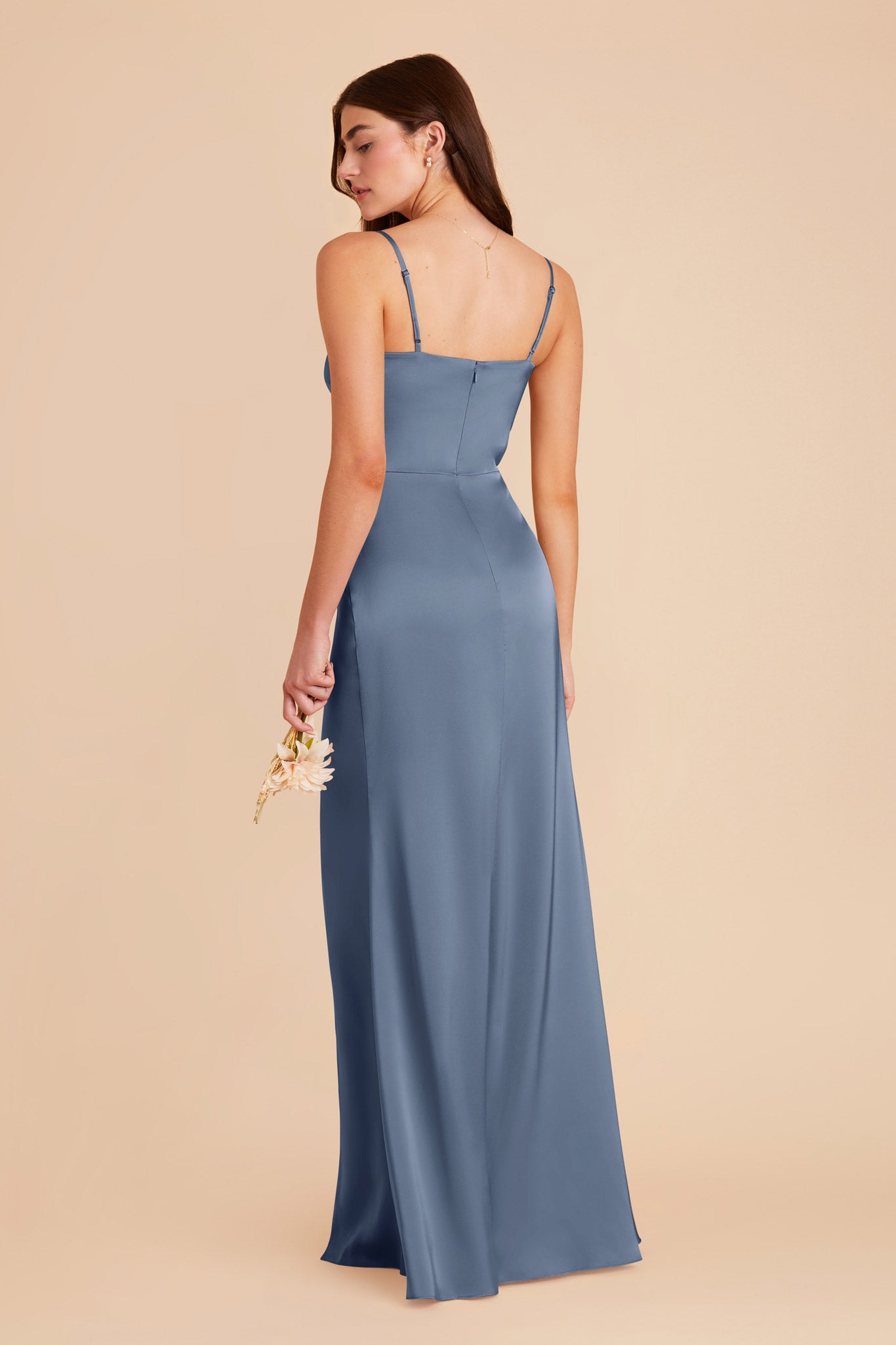 French Blue Jennifer Matte Satin Dress by Birdy Grey