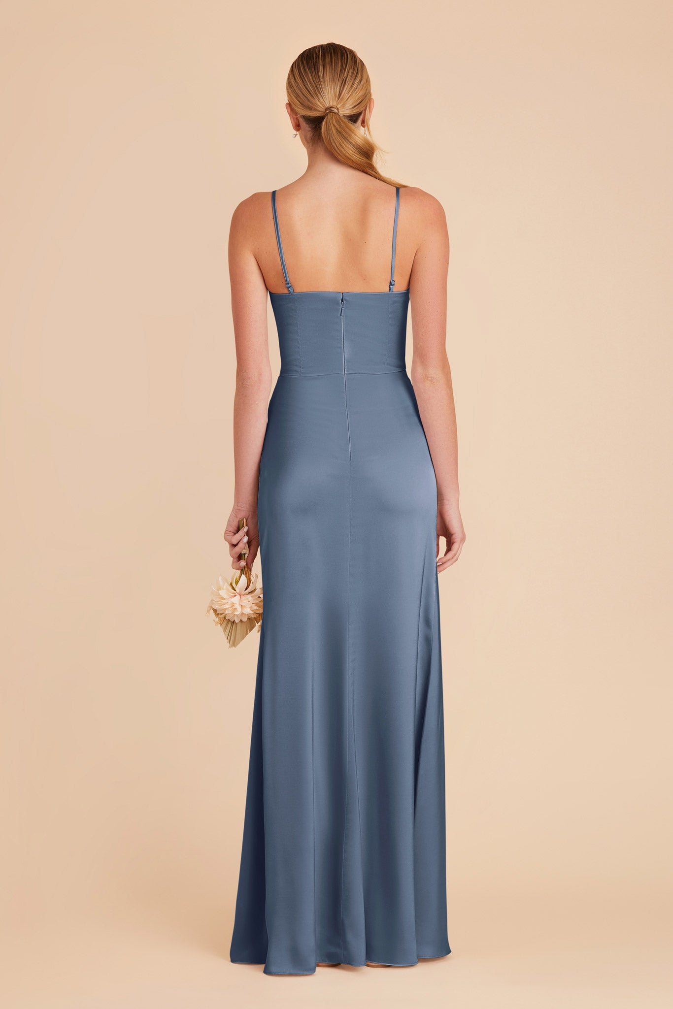 French Blue Anne Matte Satin Dress by Birdy Grey