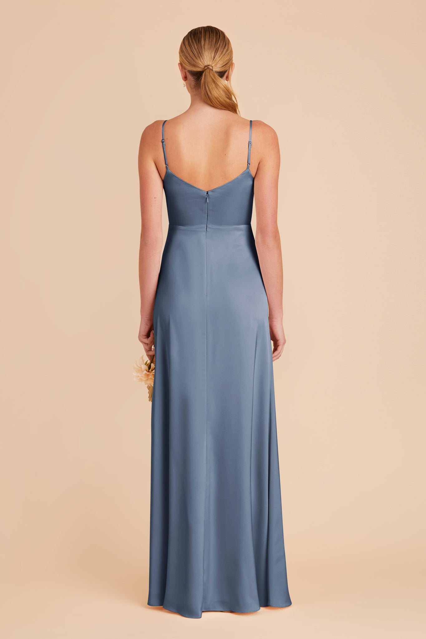 French Blue Catherine Matte Satin Dress by Birdy Grey